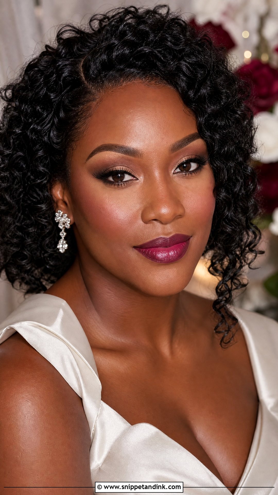 Bright Bridal Makeup With Berry Lips - Snippet and Ink - 20 Bright Bridal Makeup Ideas
