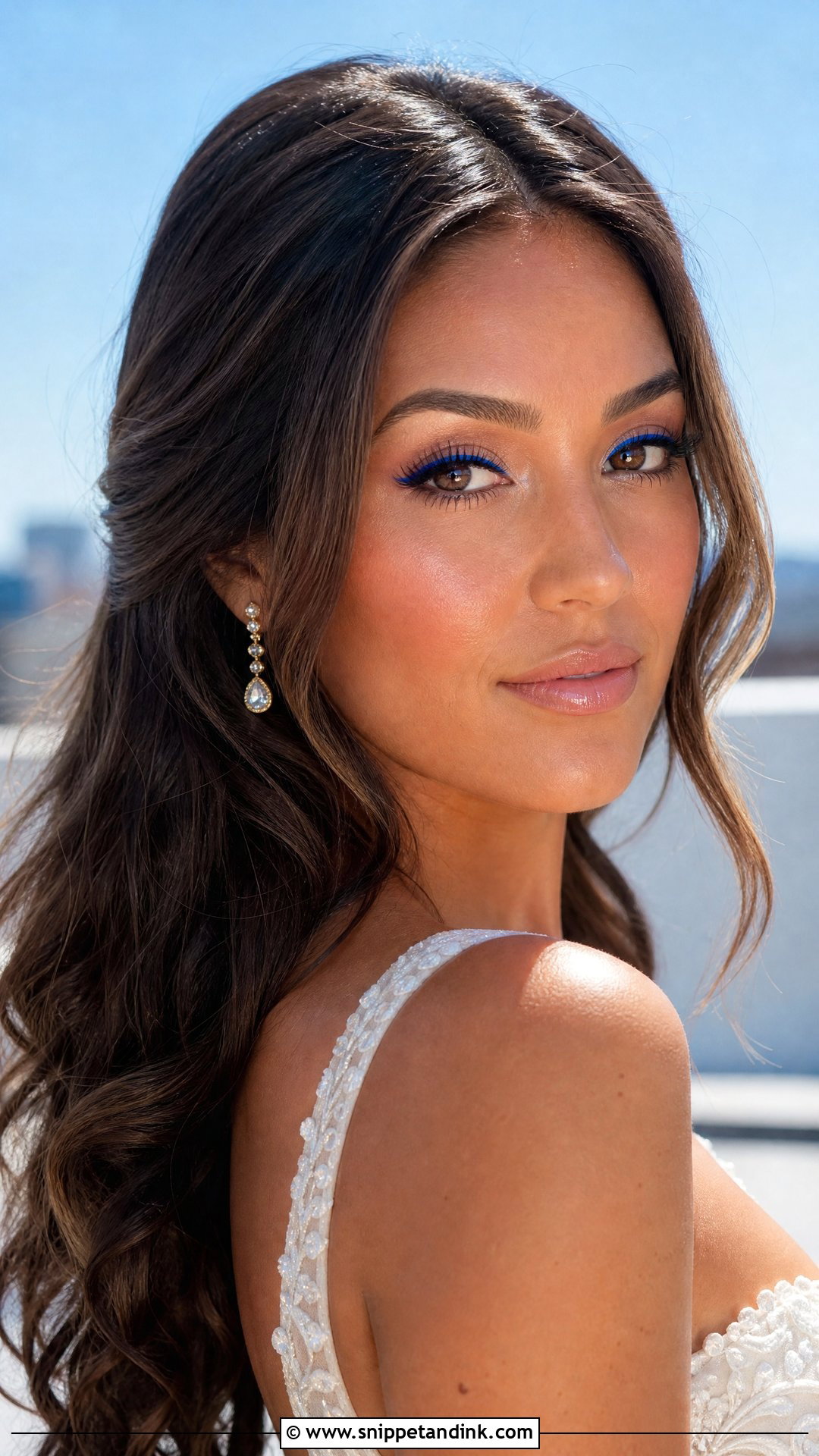 Bright Bridal Makeup With Blue Liner - Snippet and Ink - 20 Bright Bridal Makeup Ideas