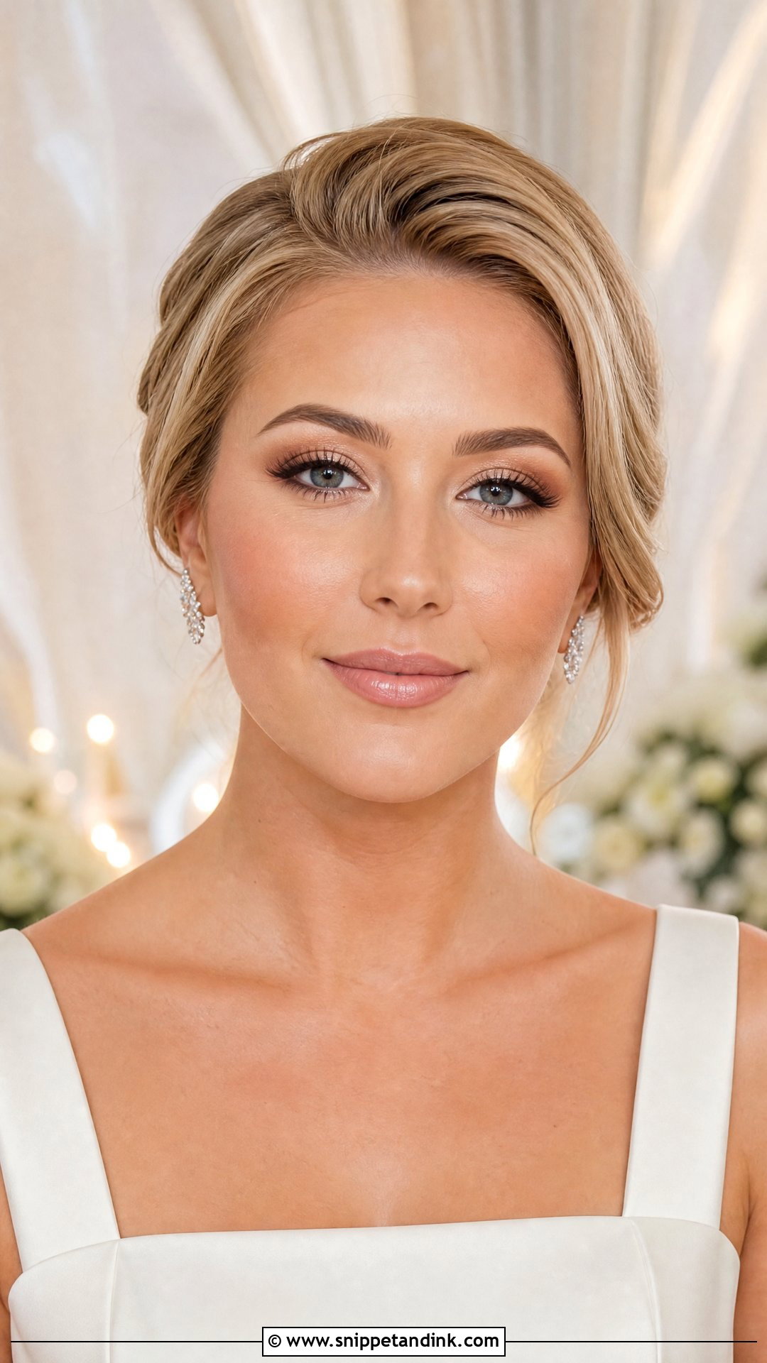 Bright Bridal Makeup With Champagne Eyes - Snippet and Ink - 20 Bright Bridal Makeup Ideas