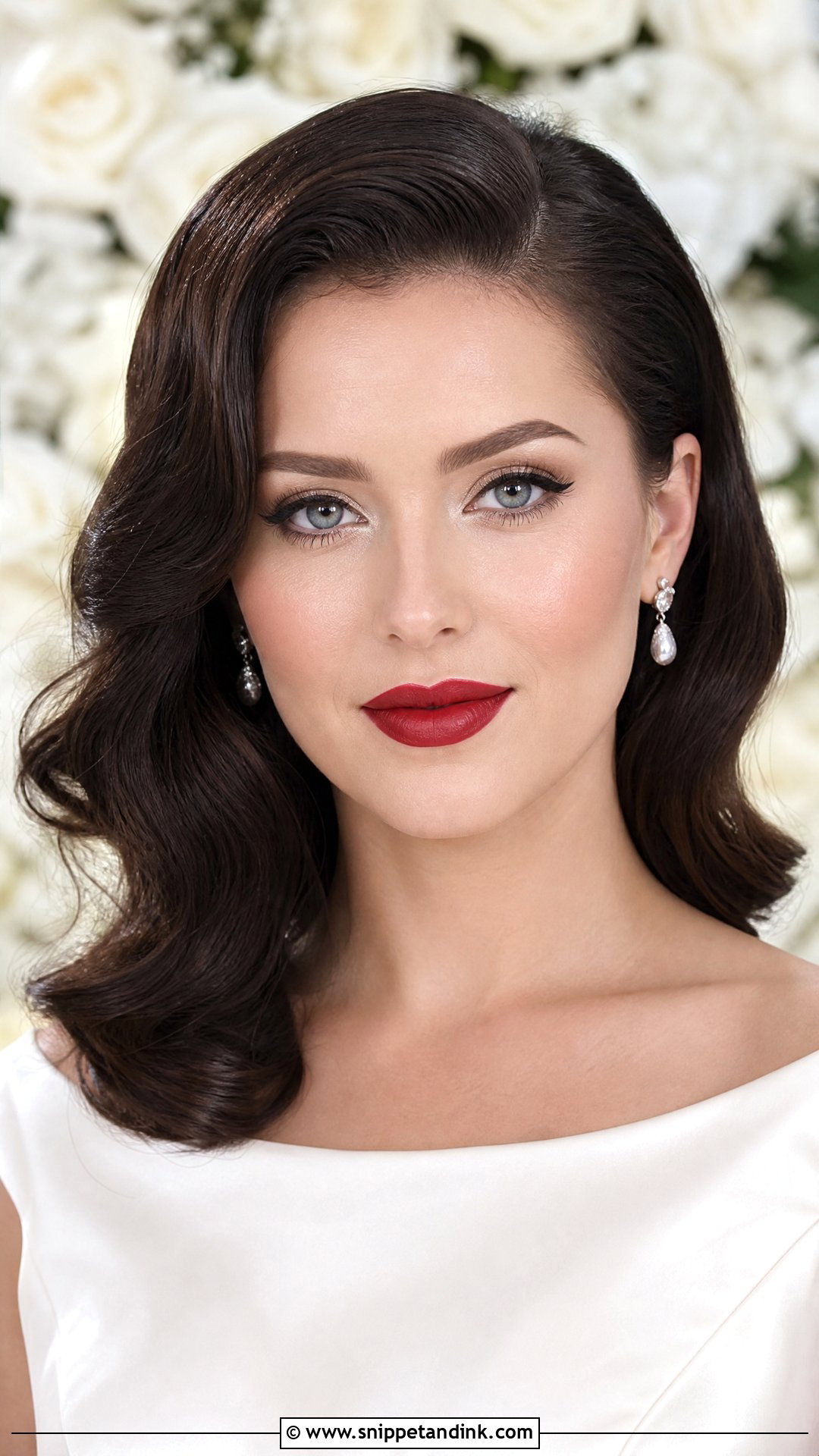 Bright Bridal Makeup With Classic Red Lip - Snippet and Ink - 20 Bright Bridal Makeup Ideas