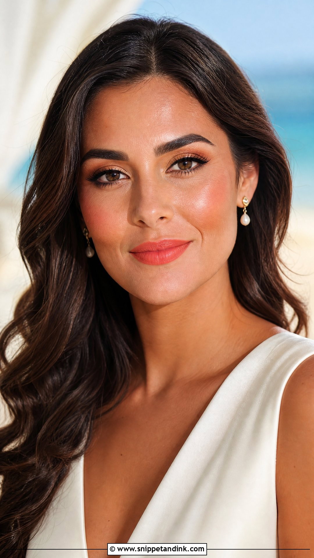 Bright Bridal Makeup With Coral Lips - Snippet and Ink - 20 Bright Bridal Makeup Ideas