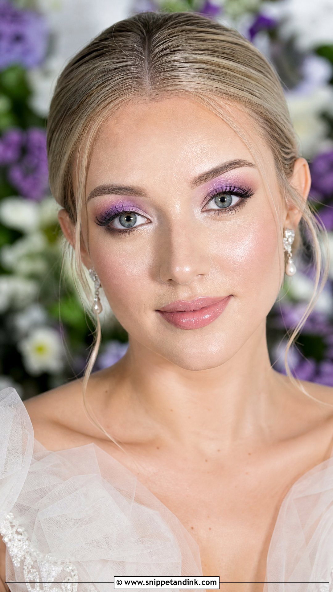 Bright Bridal Makeup With Lavender Eyes - Snippet and Ink - 20 Bright Bridal Makeup Ideas