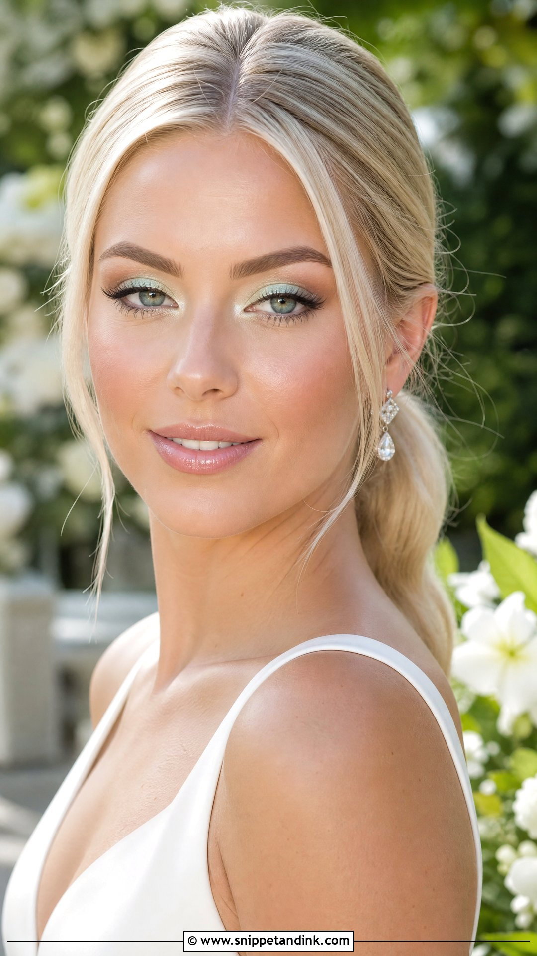 Bright Bridal Makeup With Mint Eyes - Snippet and Ink - 20 Bright Bridal Makeup Ideas