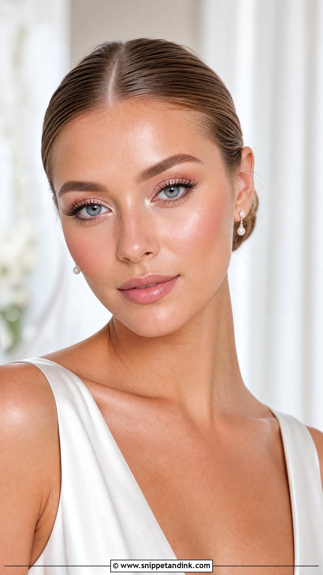 Bright Bridal Makeup With Pearl Shimmer - Snippet and Ink - 20 Bright Bridal Makeup Ideas