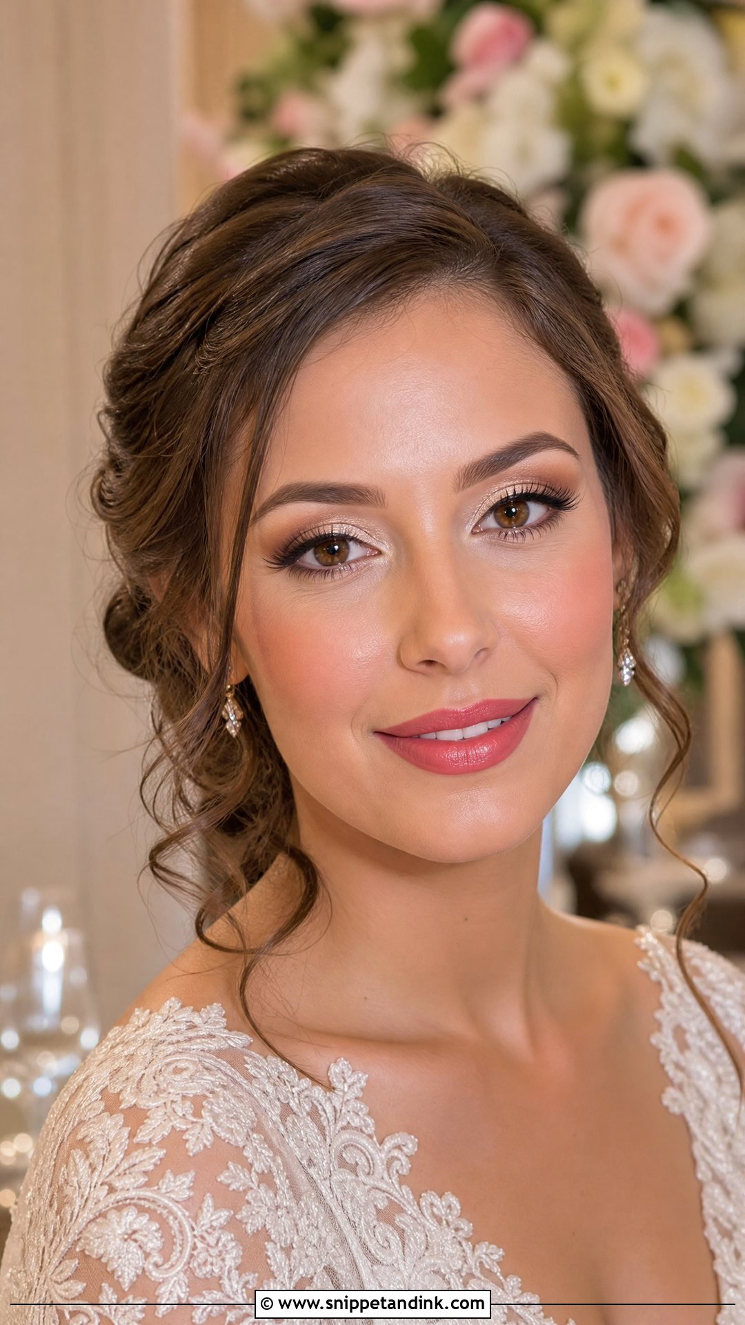 Bright Bridal Makeup With Rosy Lips - Snippet and Ink - 20 Bright Bridal Makeup Ideas