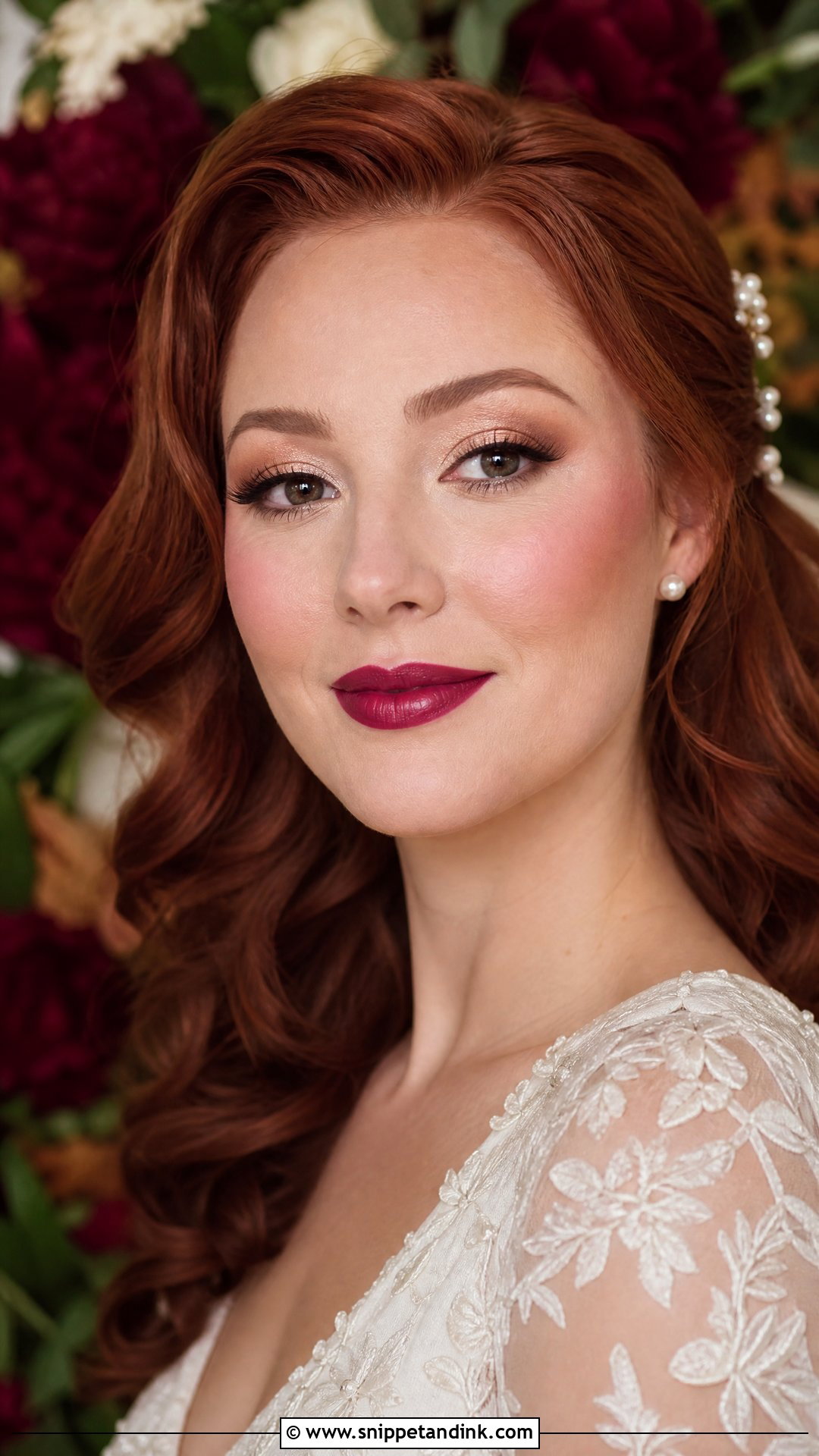 Bright Wedding Makeup With Berry Lip - Snippet and Ink - 20 Bright Wedding Makeup Ideas