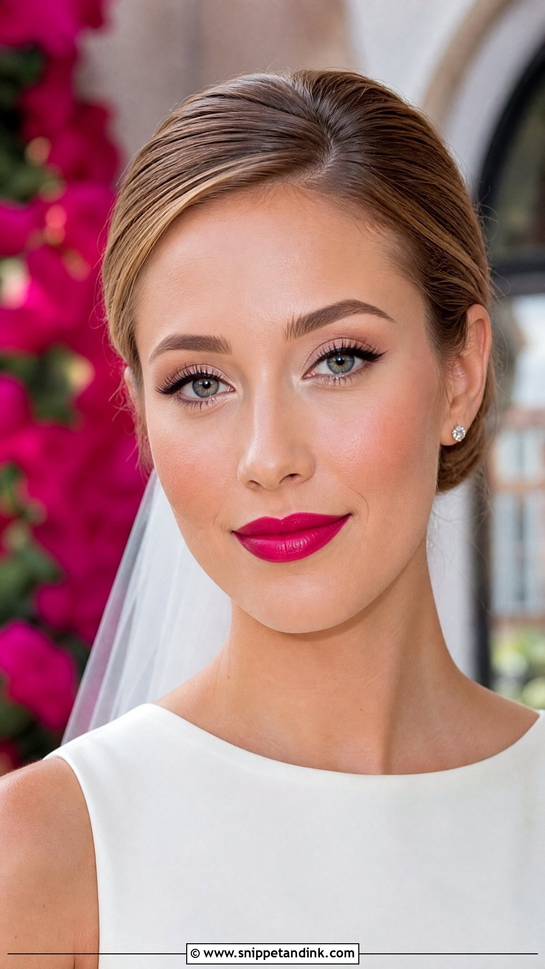 Bright Wedding Makeup With Fuchsia Lip - Snippet and Ink - 20 Bright Wedding Makeup Ideas