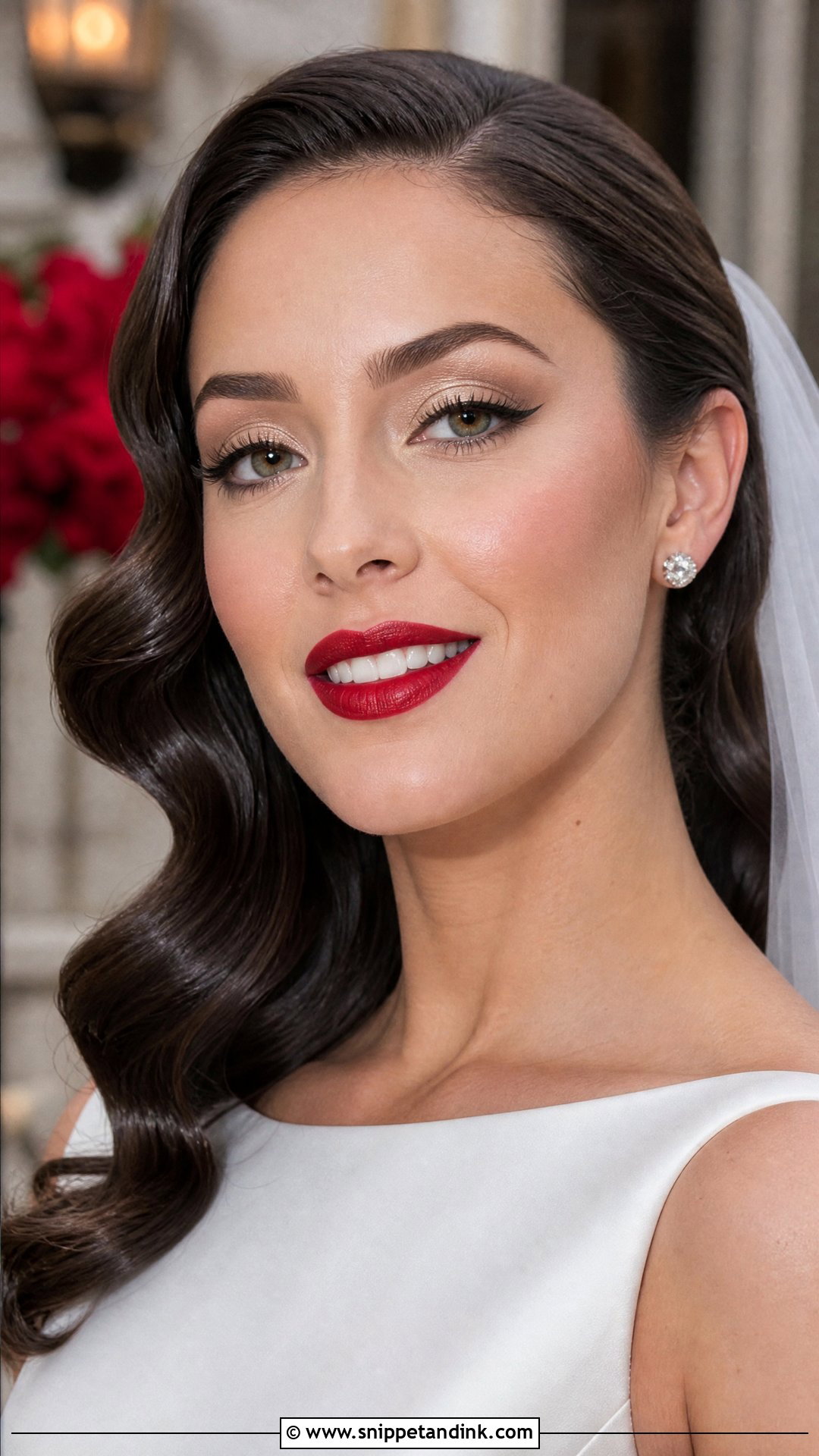 Bright Wedding Makeup With Red Lip - Snippet and Ink - 20 Bright Wedding Makeup Ideas
