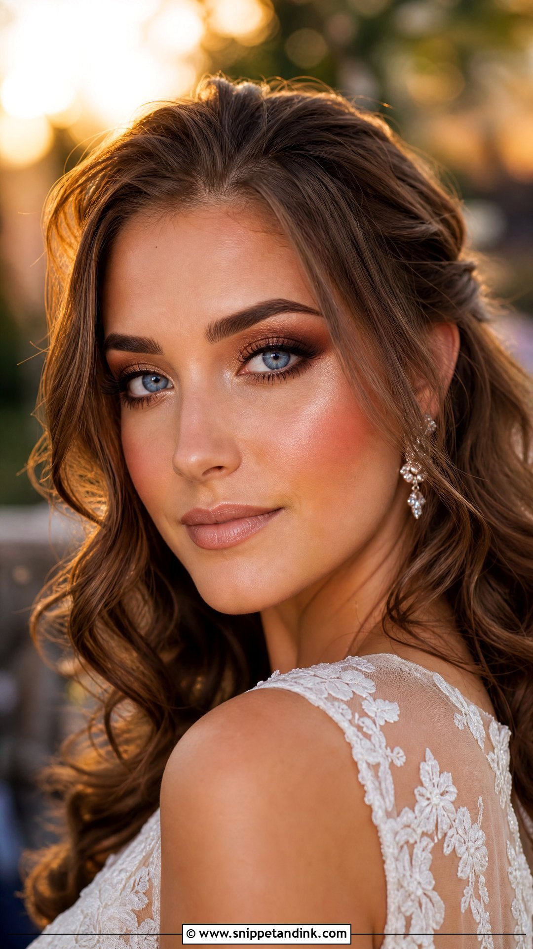 Bronze Blue Eye Wedding Makeup - Snippet and Ink - 20 Blue Eye Wedding Makeup Ideas