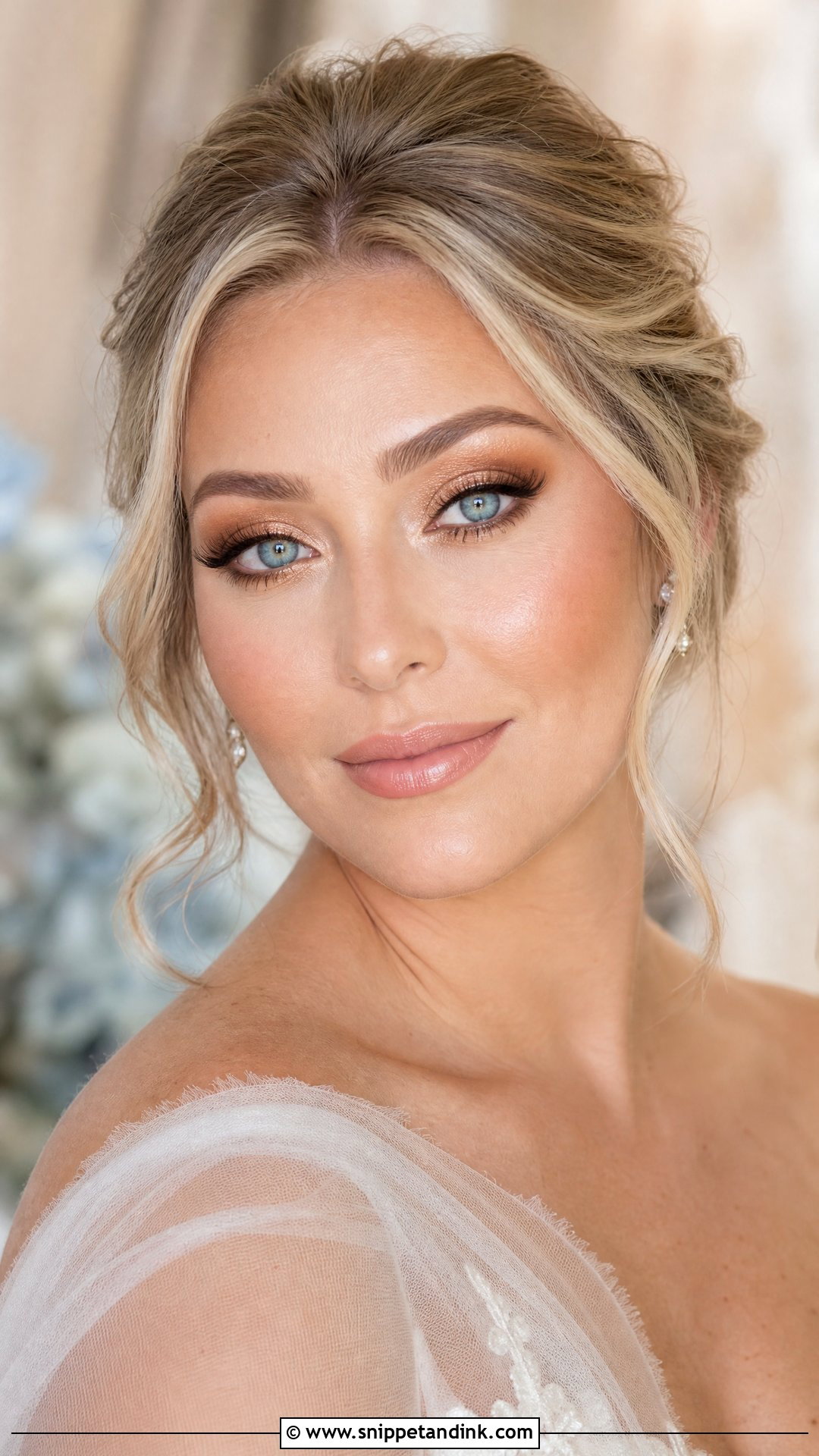 Bronze Bridal Makeup For Blue Eyes - Snippet and Ink - 20 Bronzey Glowy Bridal Makeup Ideas