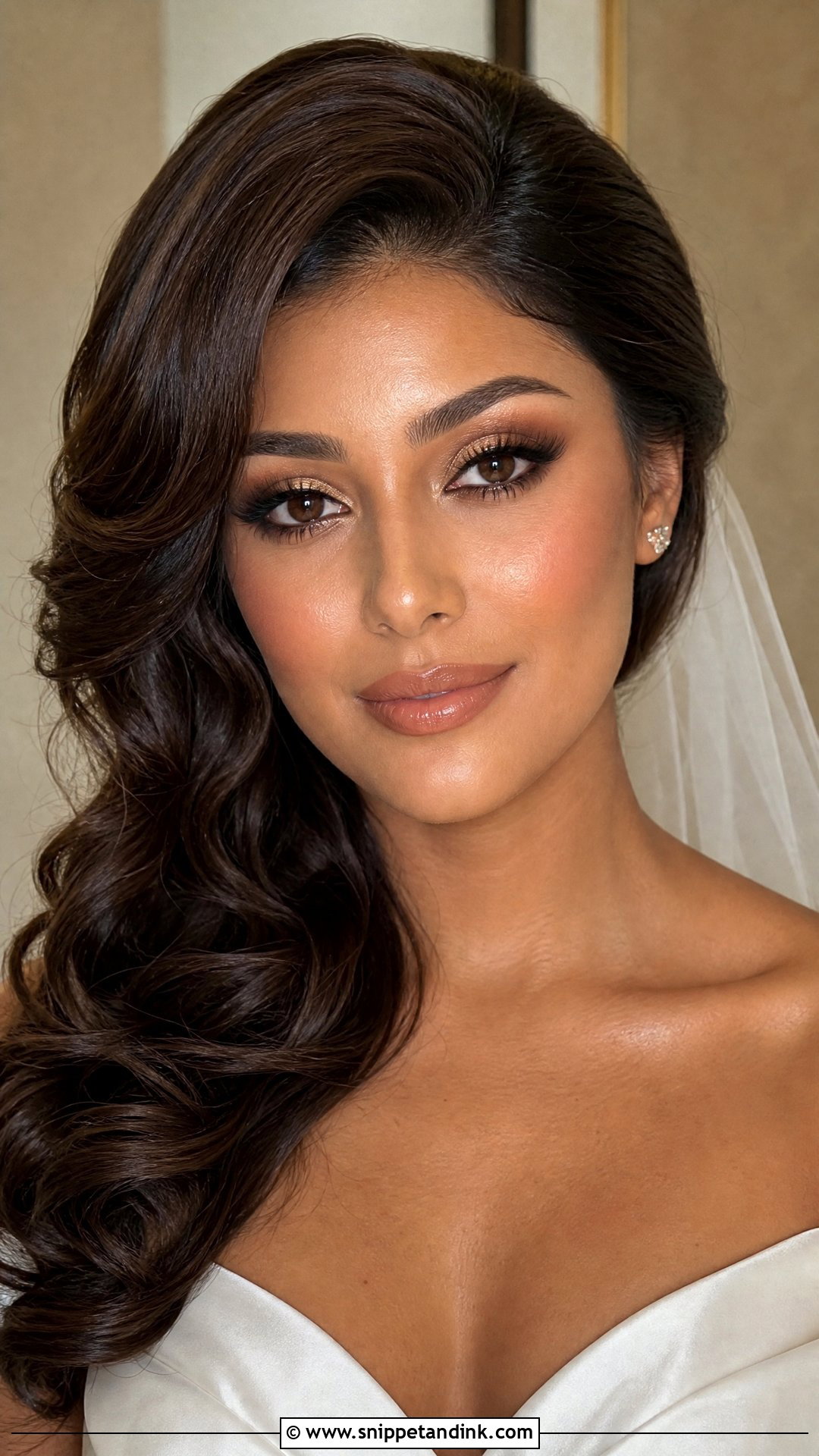 Bronze Bridal Makeup With Nude Lip - Snippet and Ink - 20 Bronzey Glowy Bridal Makeup Ideas