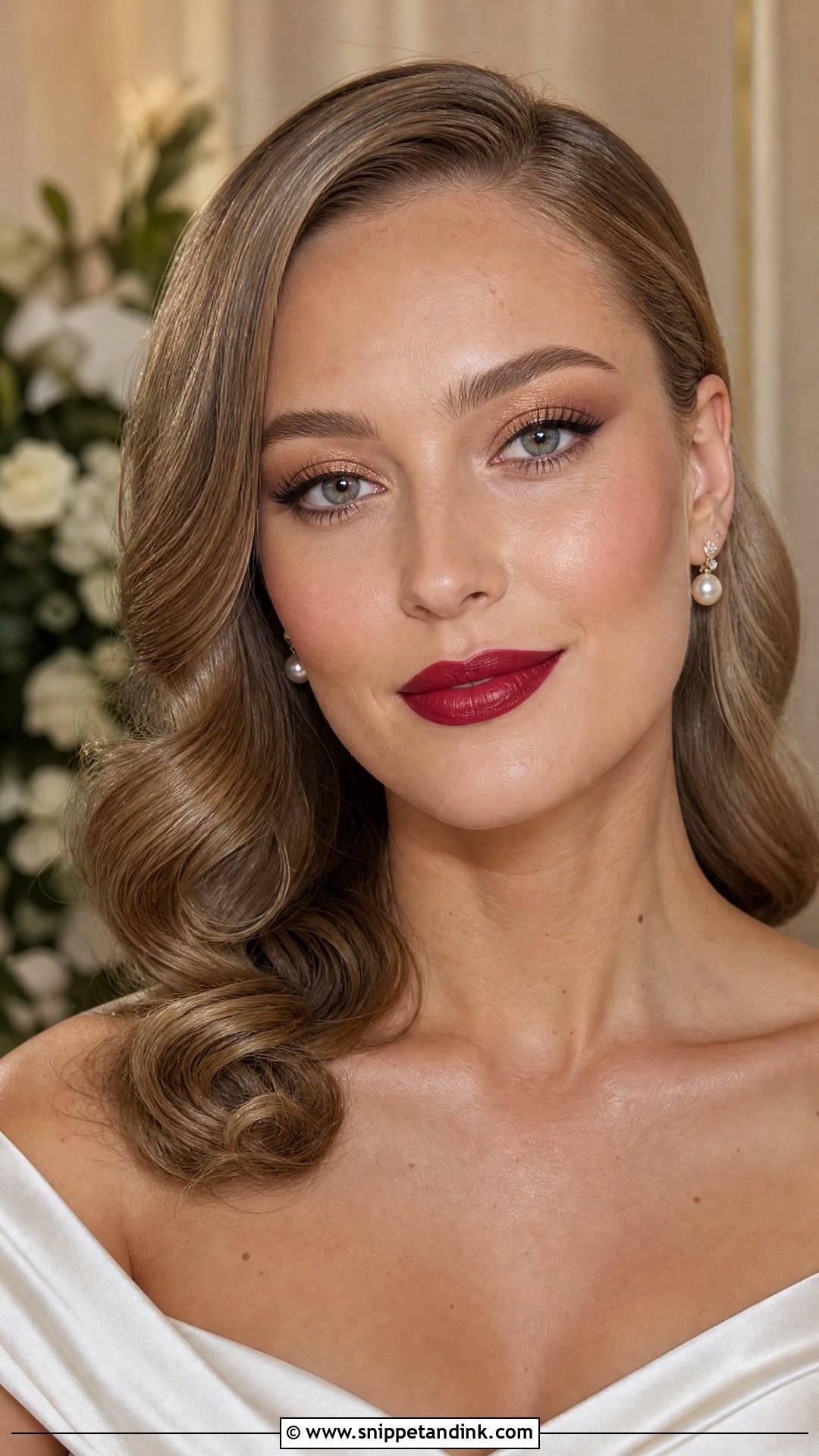 Bronze Bridal Makeup With Red Lip - Snippet and Ink - 25 Bronze Bridal Makeup Ideas