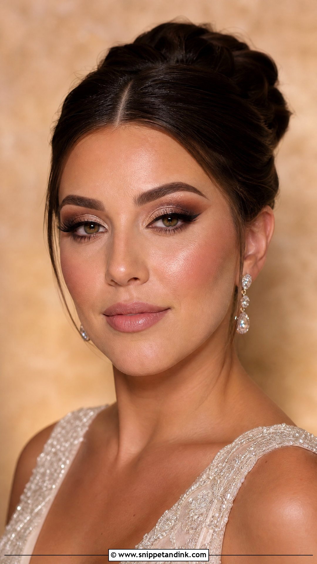 Bronze Cut Crease Wedding Makeup - Snippet and Ink - 20 Bronze Makeup Look Wedding Ideas