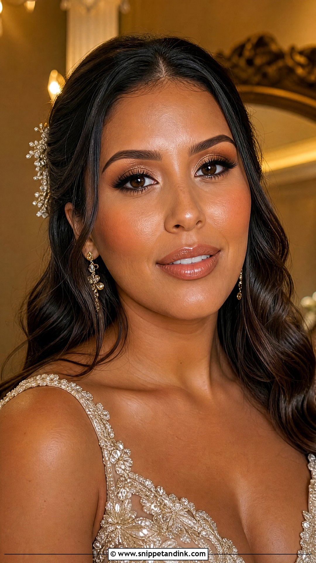 Bronze Glam Wedding Makeup - Snippet and Ink - 30 Glam Wedding Makeup Ideas