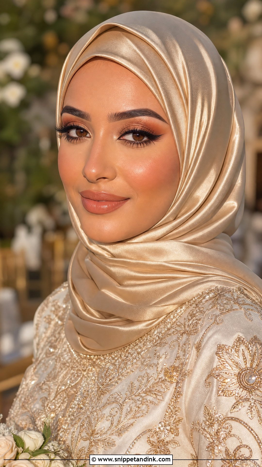 Bronze Hijab Bridal Makeup - Snippet and Ink - 25 Wedding Makeup Hijab Ideas