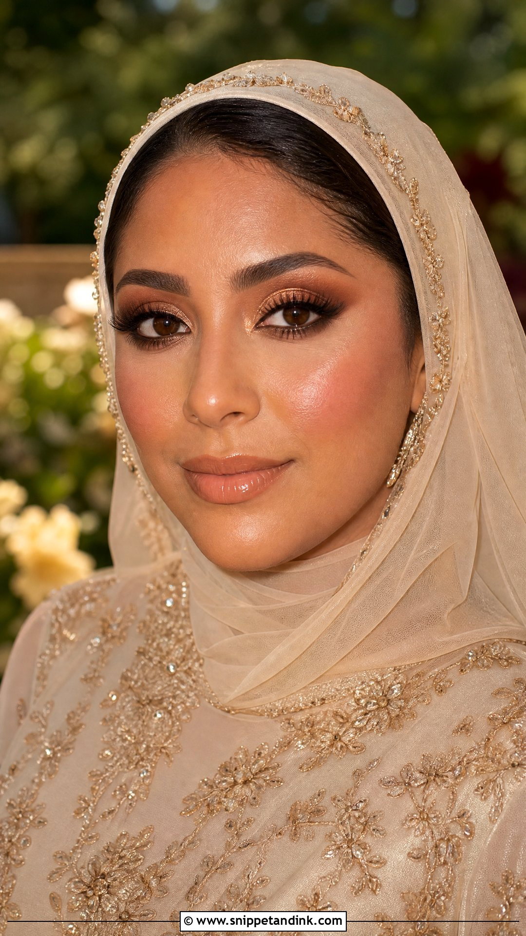 Bronze Hijabi Bridal Makeup - Snippet and Ink - 20 Hijabi Bridal Makeup Ideas
