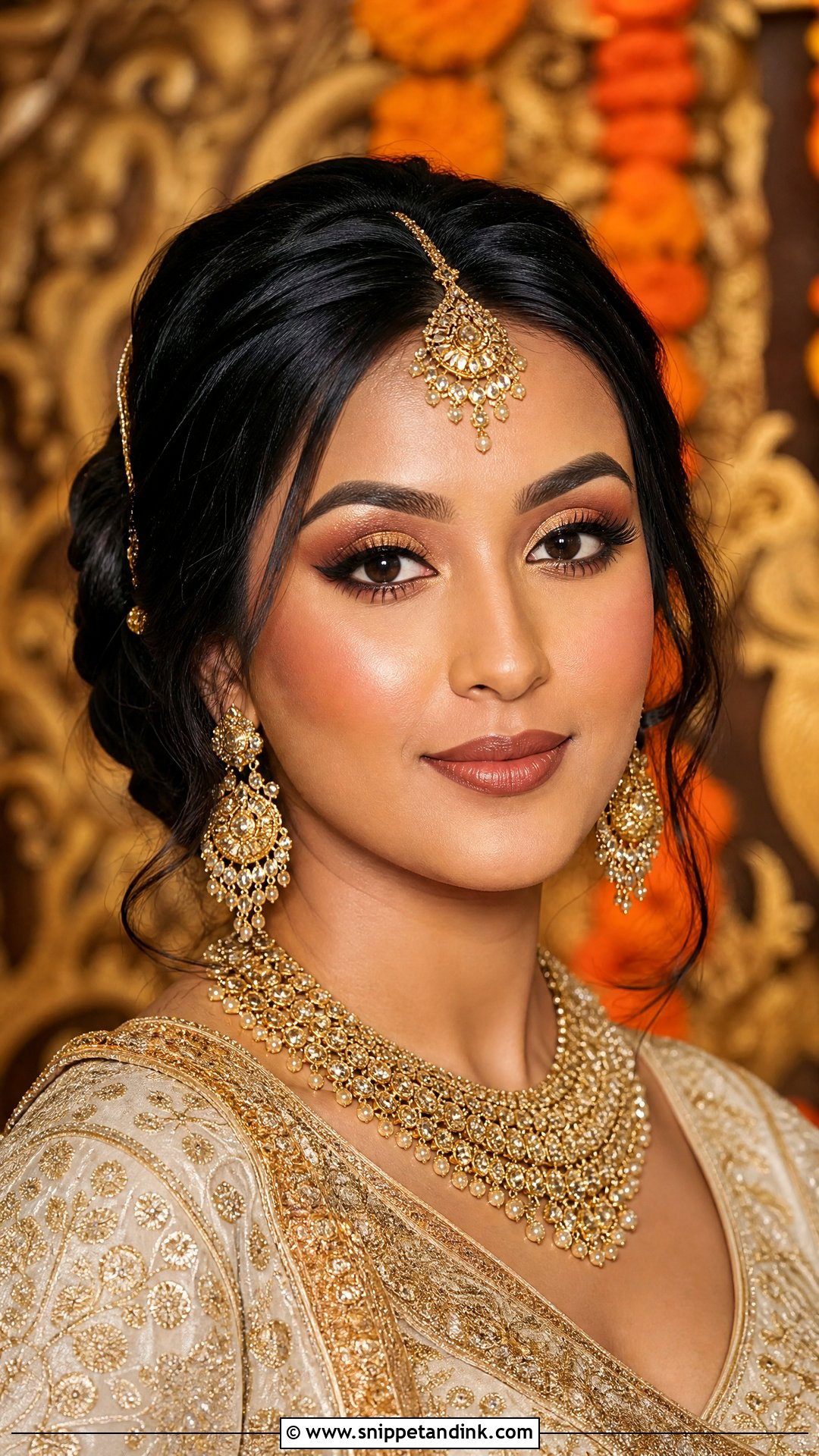 Bronze Indian Bridal Makeup - Snippet and Ink - 25 Bronze Wedding Makeup Ideas