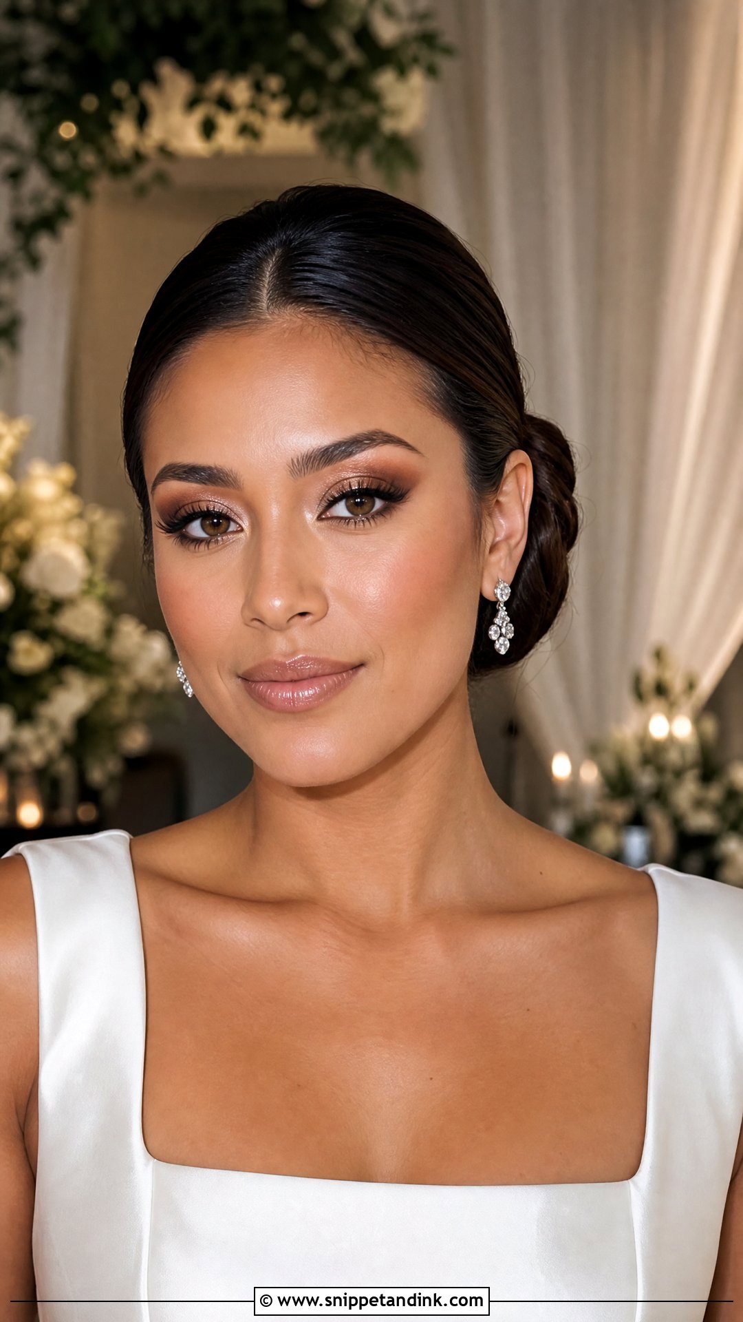 Bronze Makeup With Nude Lip - Snippet and Ink - 25 Bronze Wedding Makeup Ideas