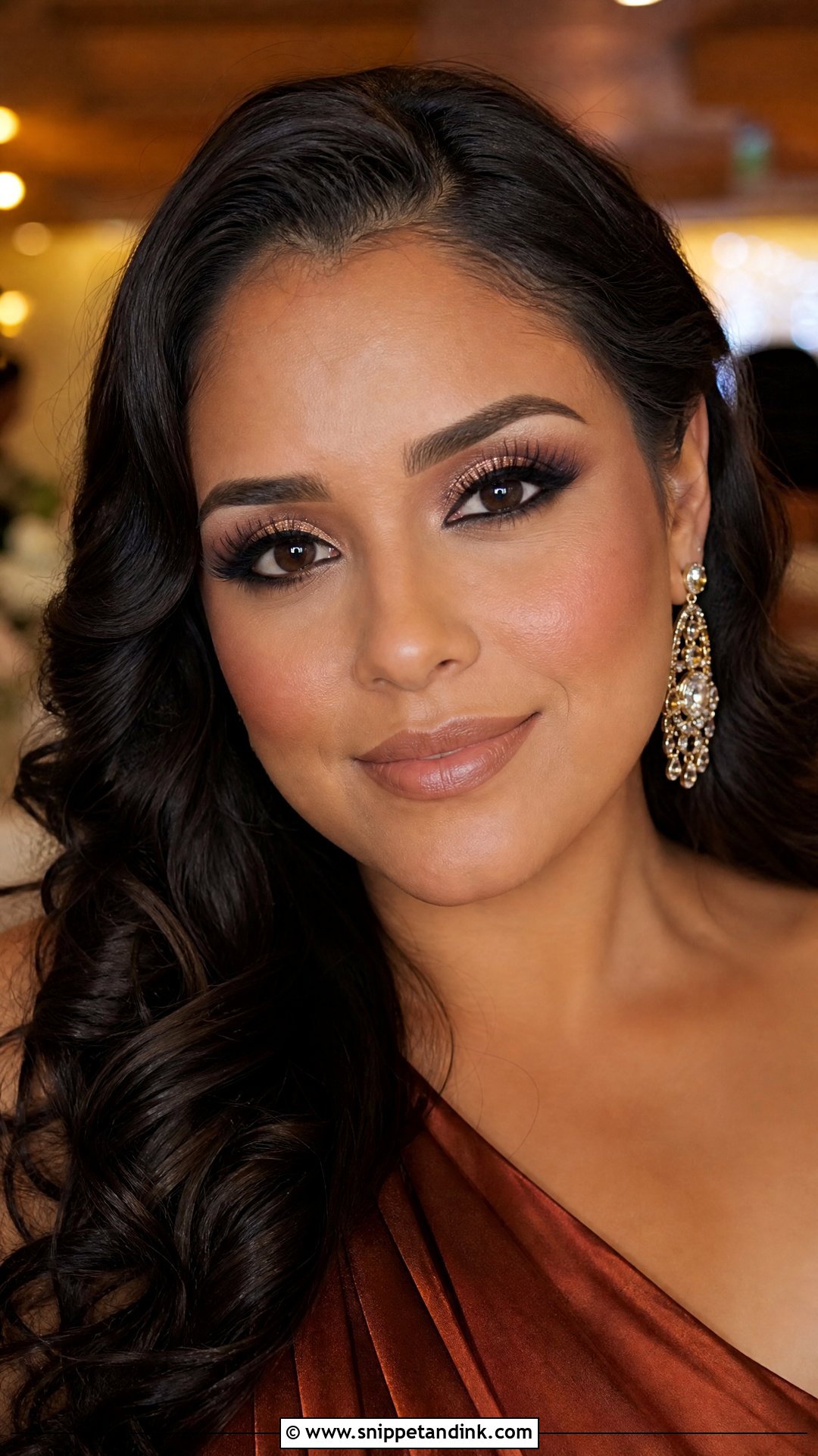 Bronze Smokey Eye Wedding Makeup - Snippet and Ink - 20 Autumn Wedding Makeup Ideas
