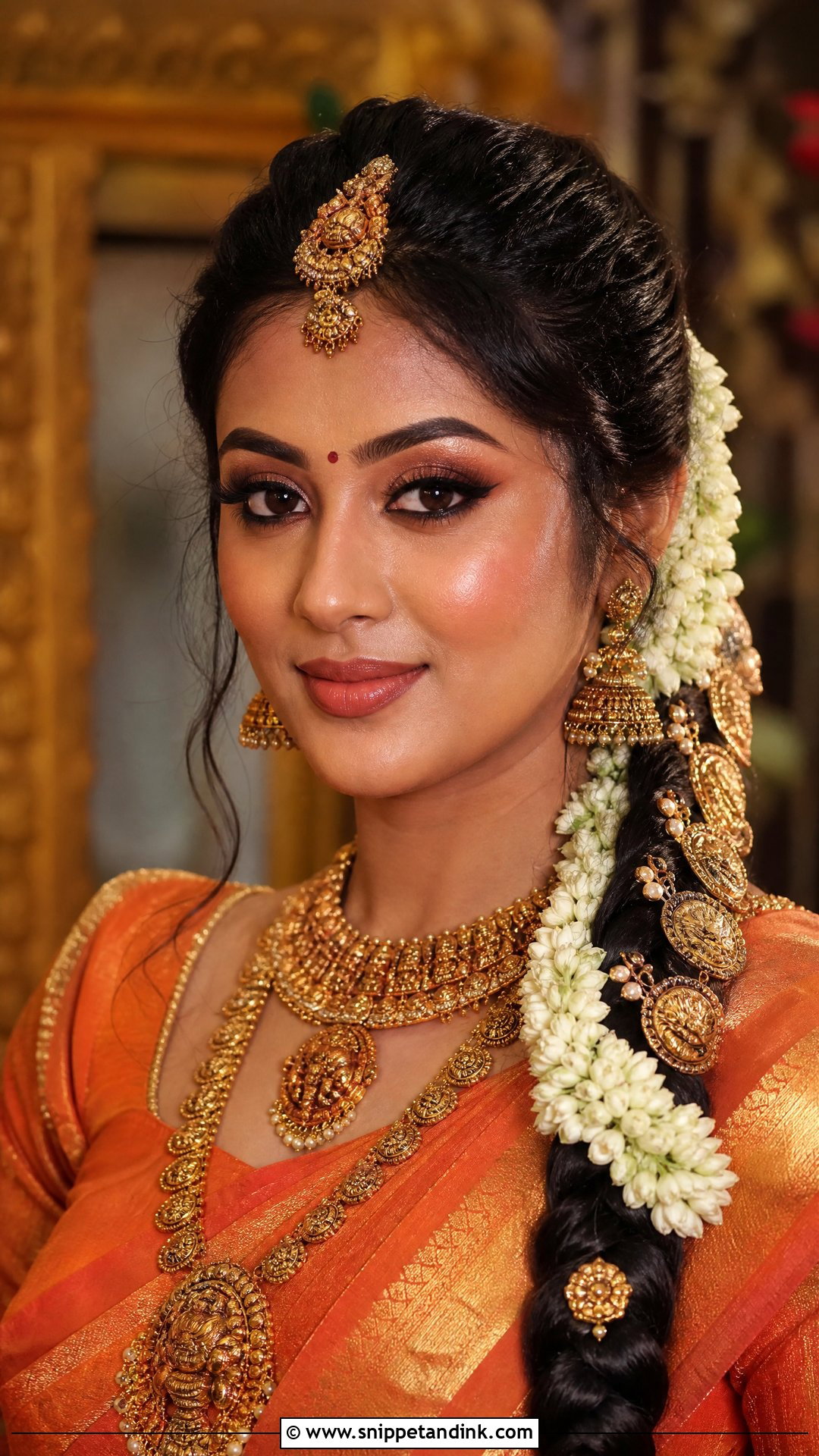Bronze South Indian Bridal Makeup - Snippet and Ink - 20 Traditional South Indian Bridal Makeup Ideas
