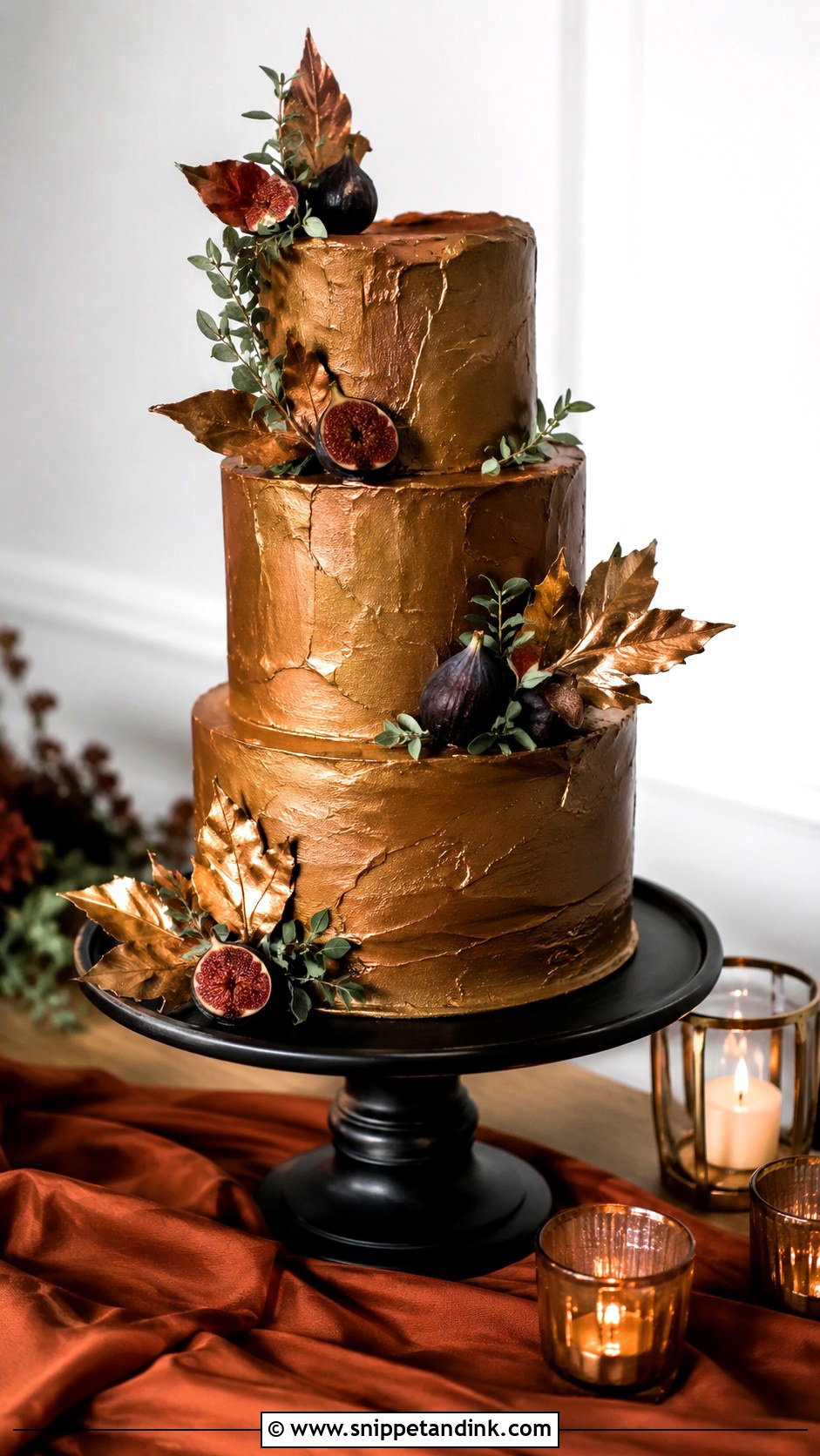 Bronze Wedding Cake - Snippet and Ink - 30 Masculine Wedding Cake Ideas