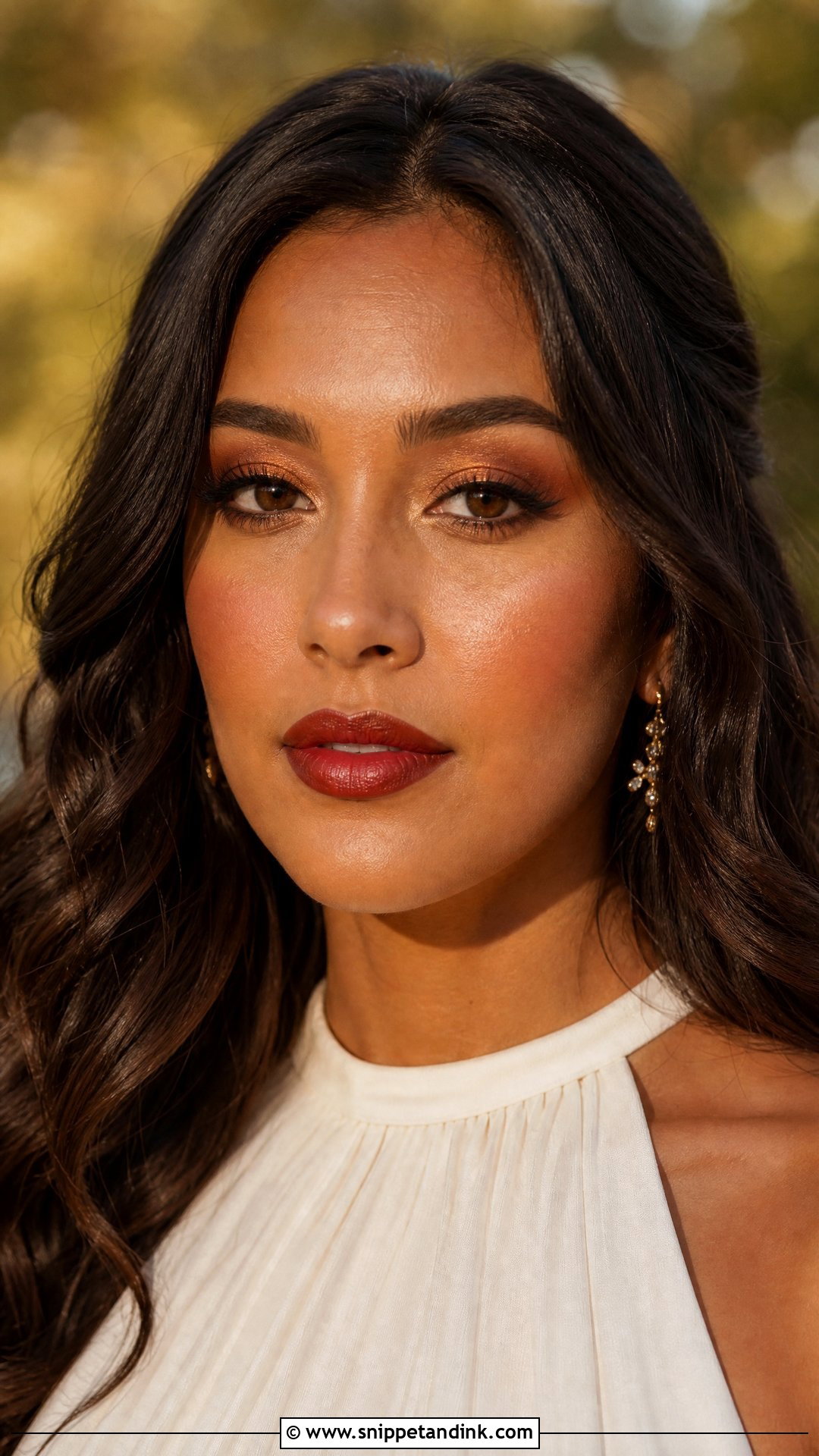 Bronze Wedding Makeup With Red Lips - Snippet and Ink - 20 Wedding Makeup with Red Lips