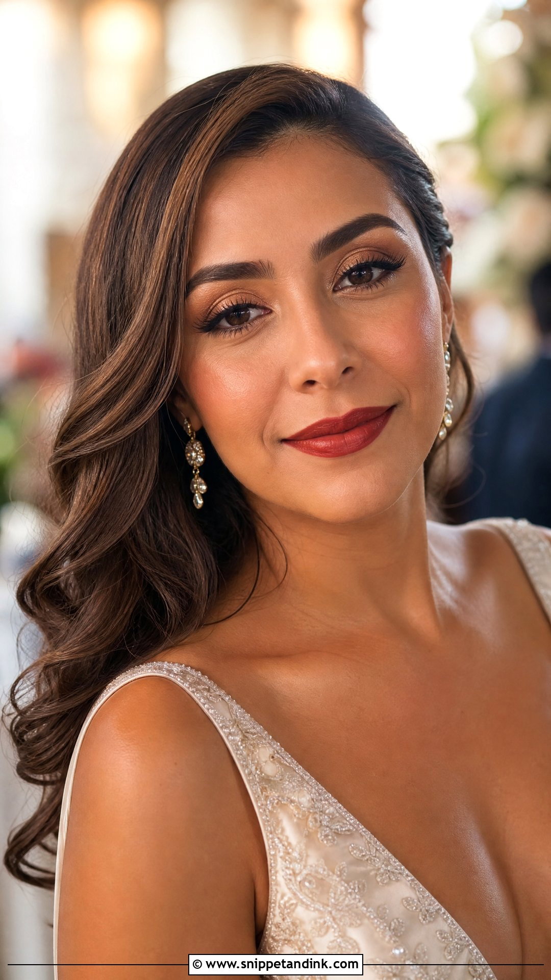 Bronze Wedding Makeup With Red Lipstick - Snippet and Ink - 20 Wedding Makeup Red Lipstick Ideas