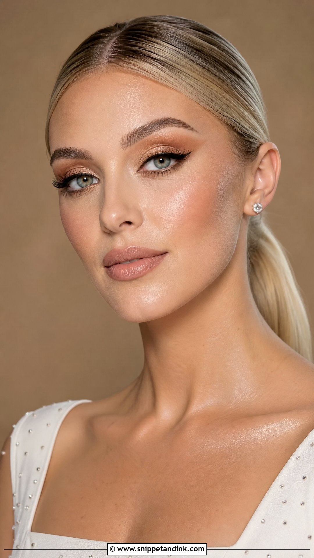 Bronze Winged Liner Wedding Makeup - Snippet and Ink - 20 Bronze Makeup Look Wedding Ideas
