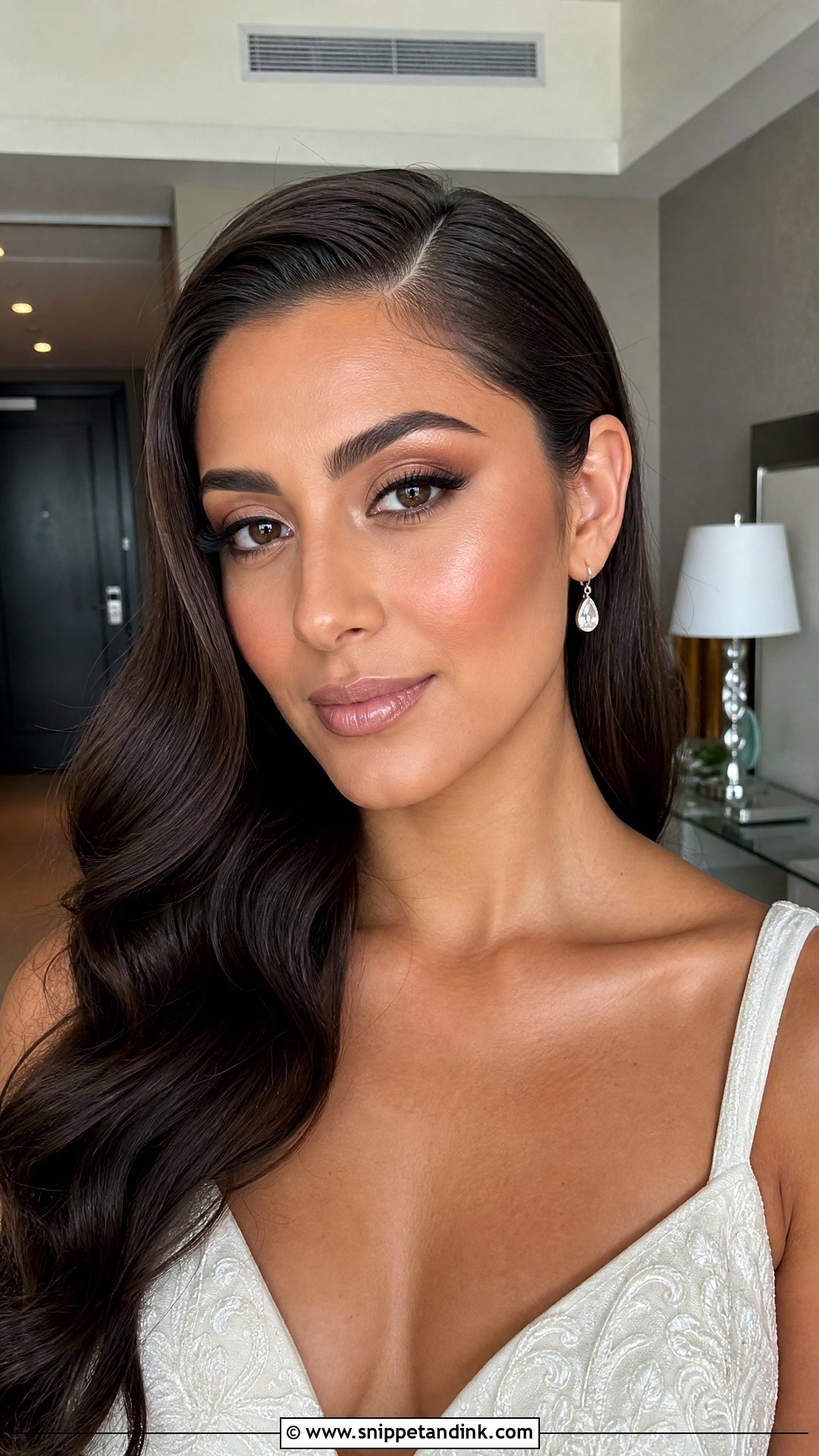 Bronzed Bridal Makeup With Soft Contour - Snippet and Ink - 20 Bronzed Bridal Makeup Ideas