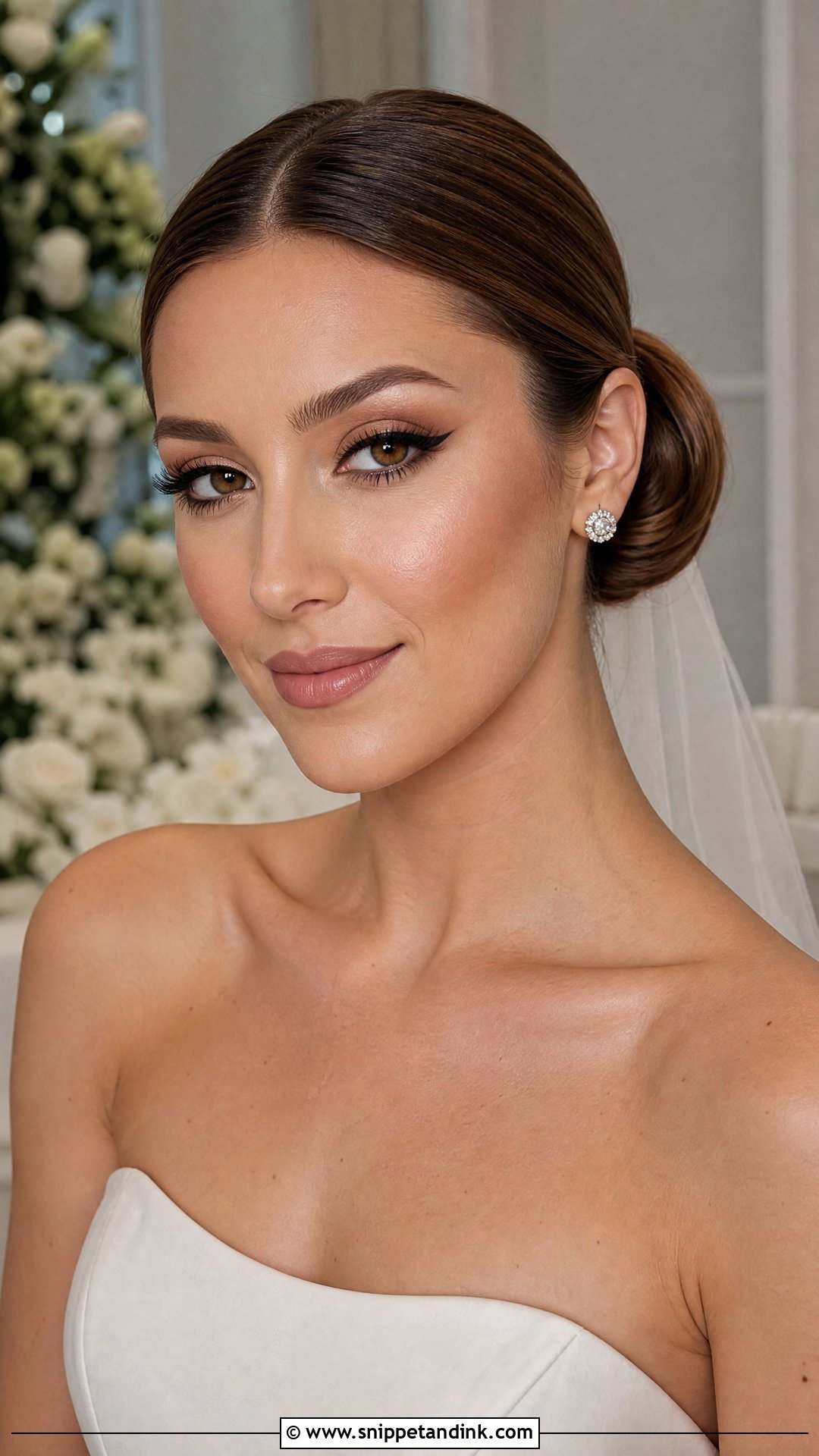 Bronzed Bridal Makeup With Winged Liner - Snippet and Ink - 20 Bronzed Bridal Makeup Ideas