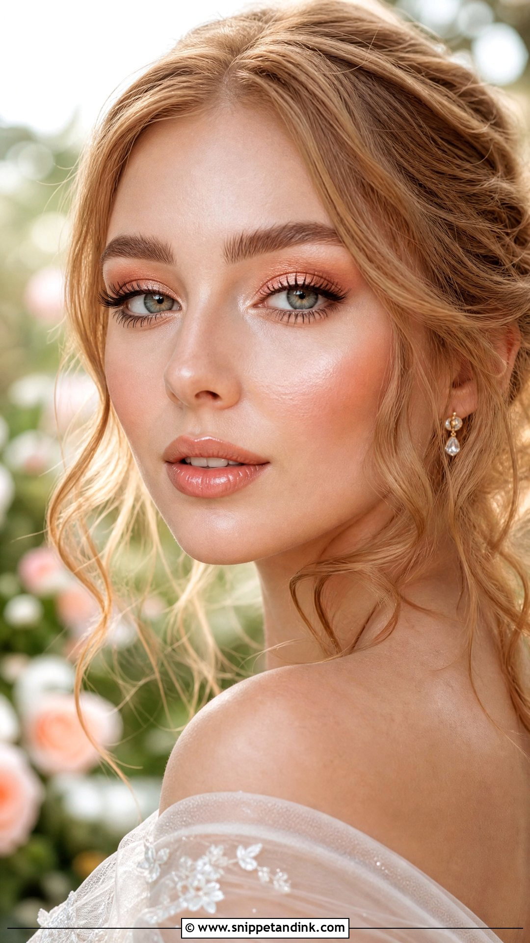 Bronzy Peach Wedding Makeup - Snippet and Ink - 30 Bronzy Glowy Wedding Makeup Ideas
