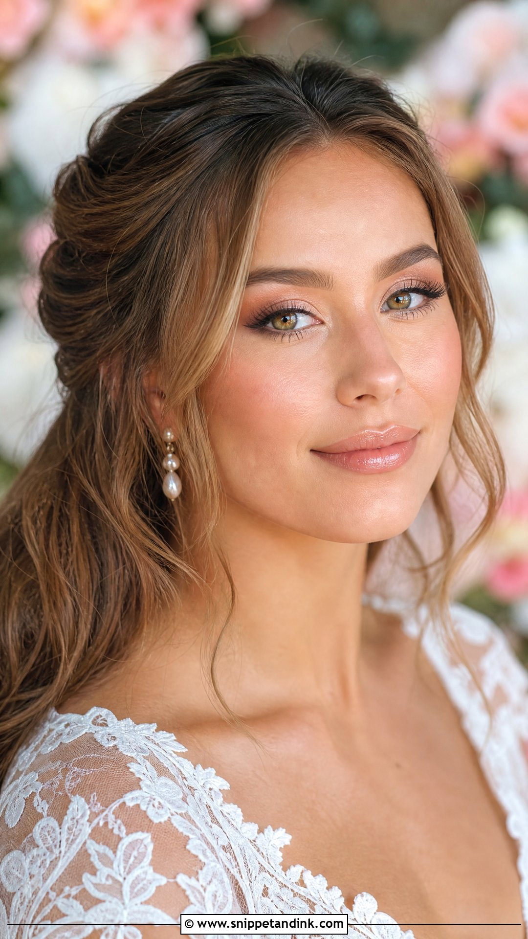 Bronzy Wedding Makeup With Glossy Lips - Snippet and Ink - 30 Bronzy Glowy Wedding Makeup Ideas