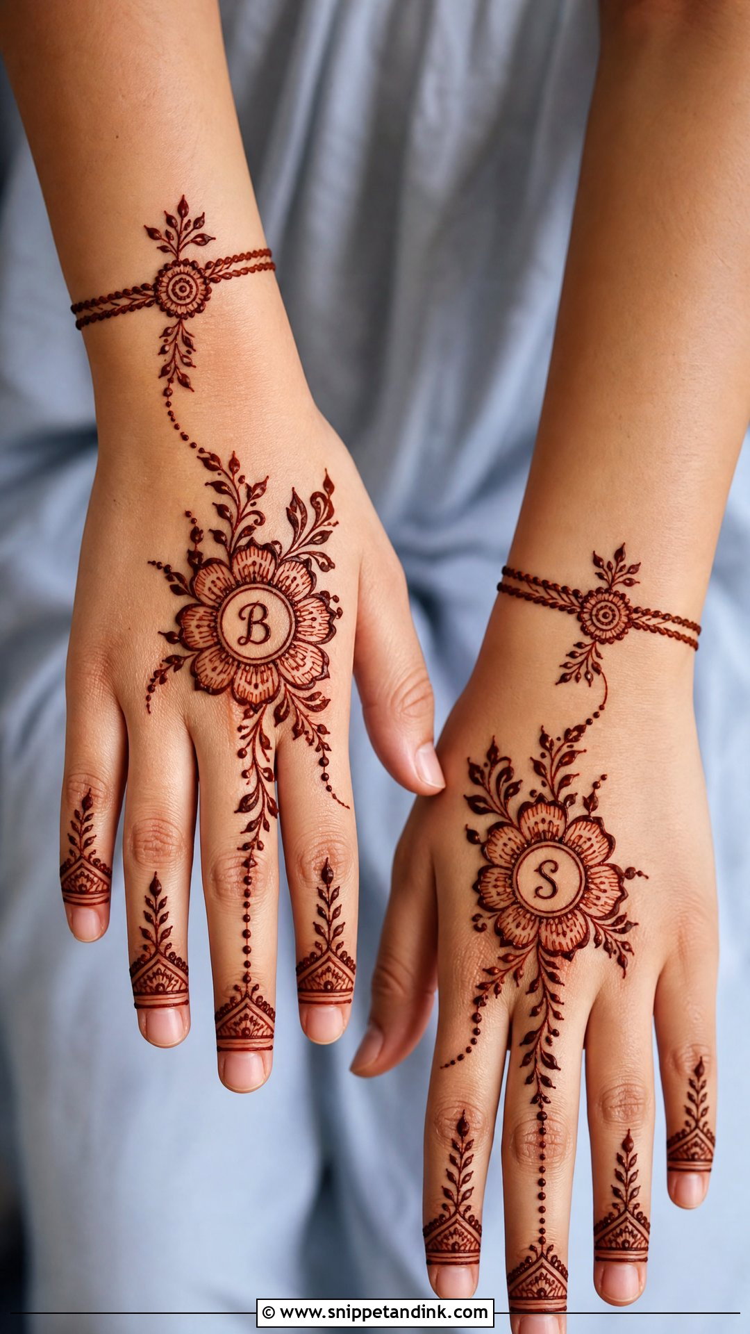 Brother Sister Floral Mehndi Design - Snippet and Ink - 20 Brother Sister Mehndi Design Ideas