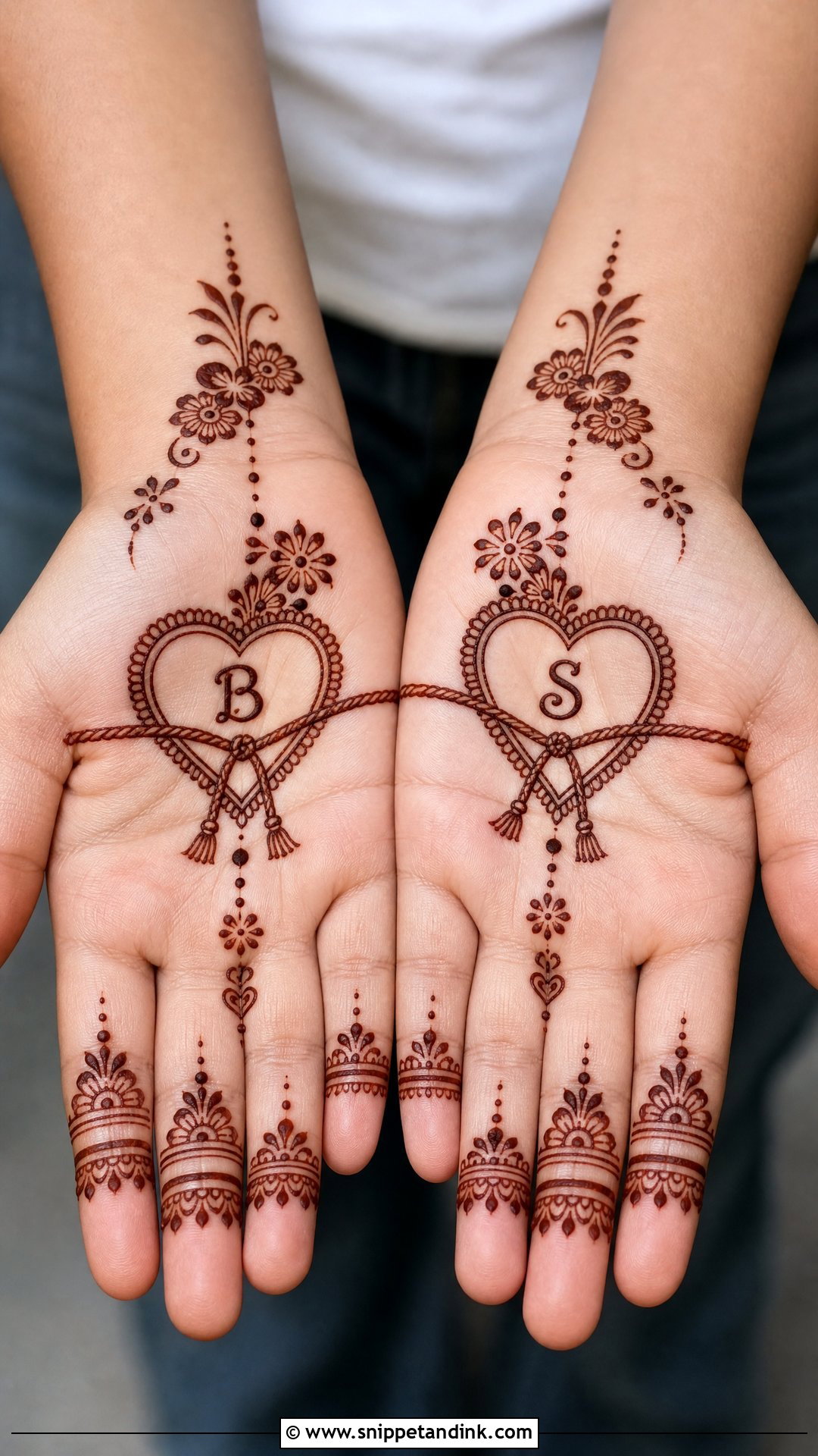 Brother Sister Heart Mehndi Design - Snippet and Ink - 20 Brother Sister Mehndi Design Ideas