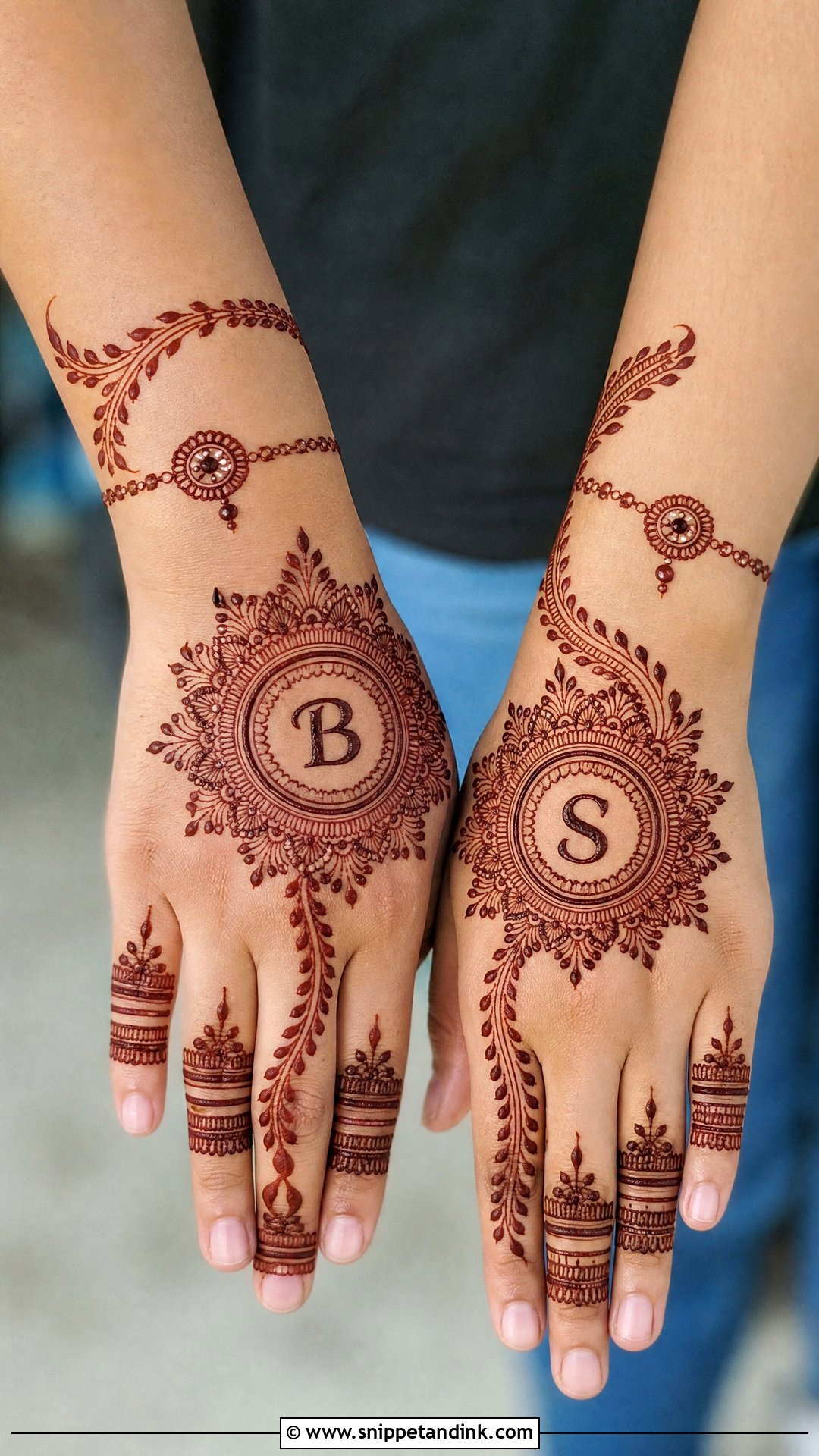 Brother Sister Initial Mehndi Design - Snippet and Ink - 20 Brother Sister Mehndi Design Ideas