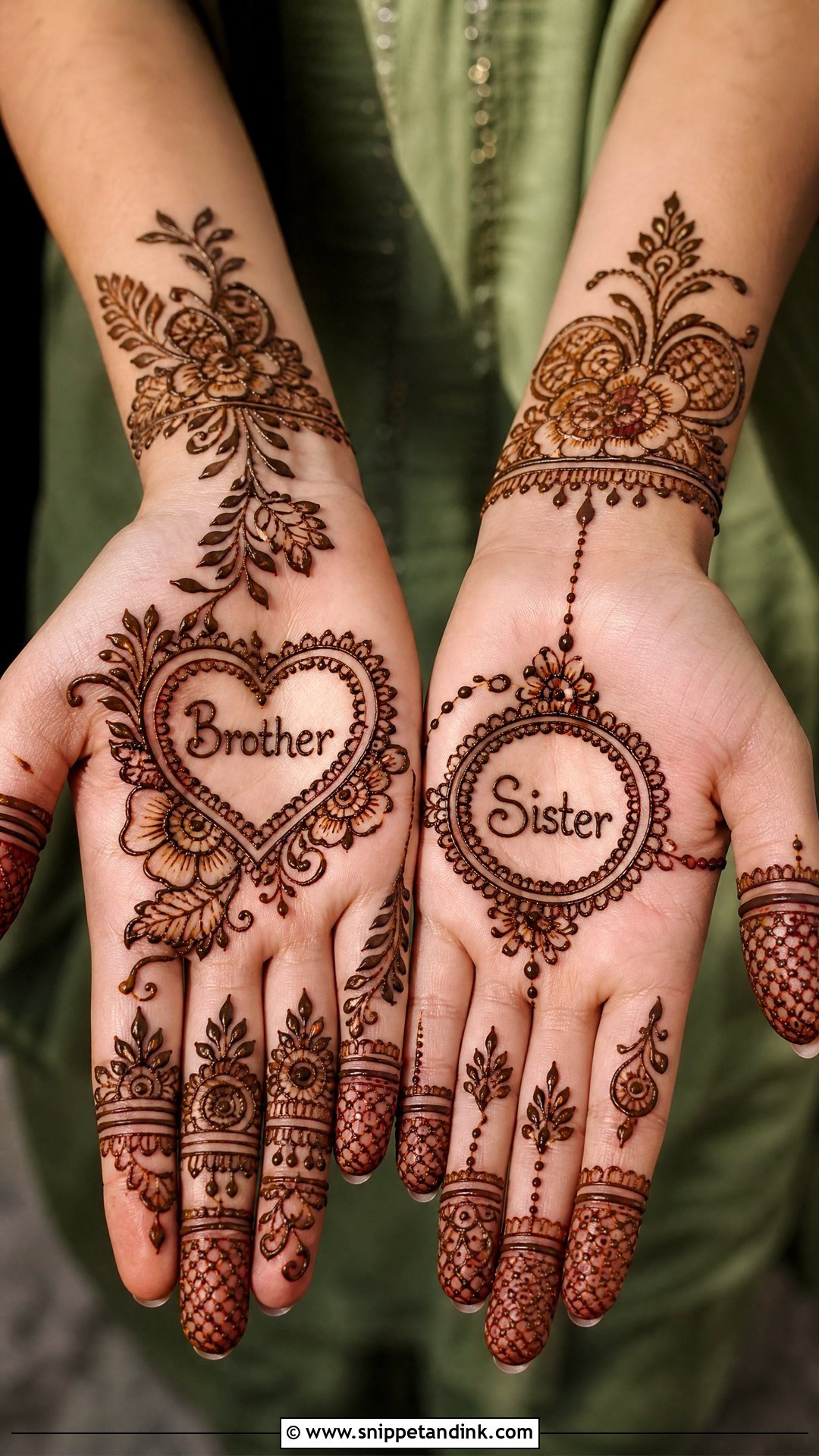 Brother Sister Name Mehndi Design - Snippet and Ink - 20 Brother Sister Mehndi Design Ideas