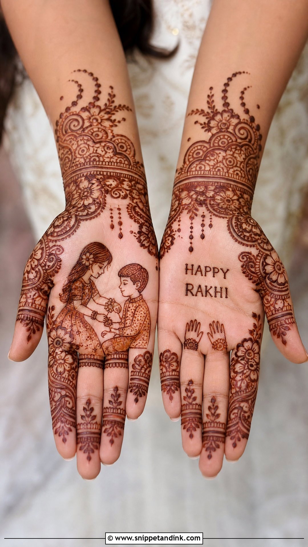 Brother Sister Rakhi Mehndi Design - Snippet and Ink - 30 Rakhi Mehndi Designs