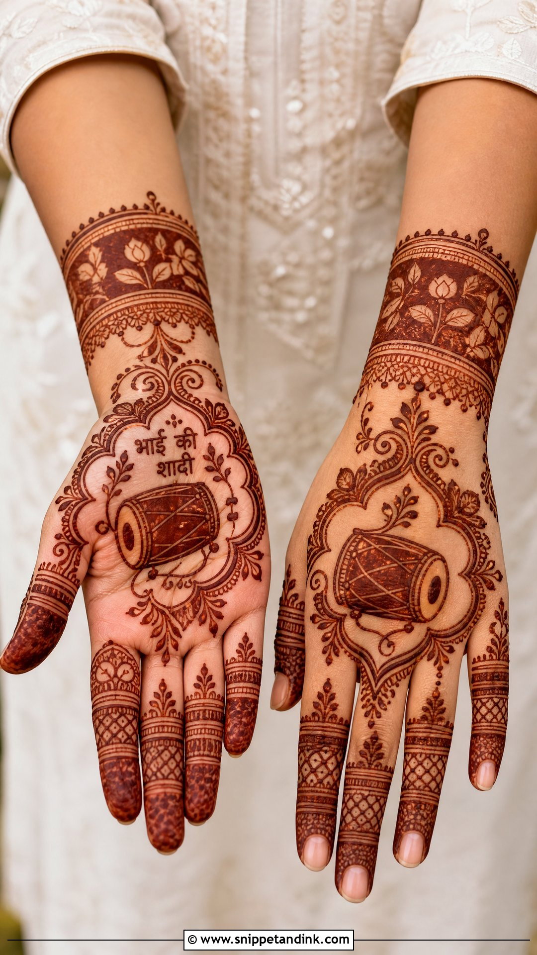 Brother Wedding Dhol Mehndi Design - Snippet and Ink - 25 Brother Wedding Mehndi Design Ideas