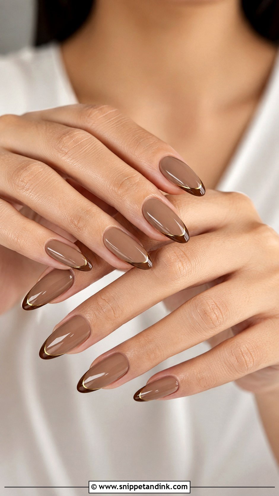 Brown Almond Wedding Nails - Snippet and Ink - 20 Brown Wedding Nails