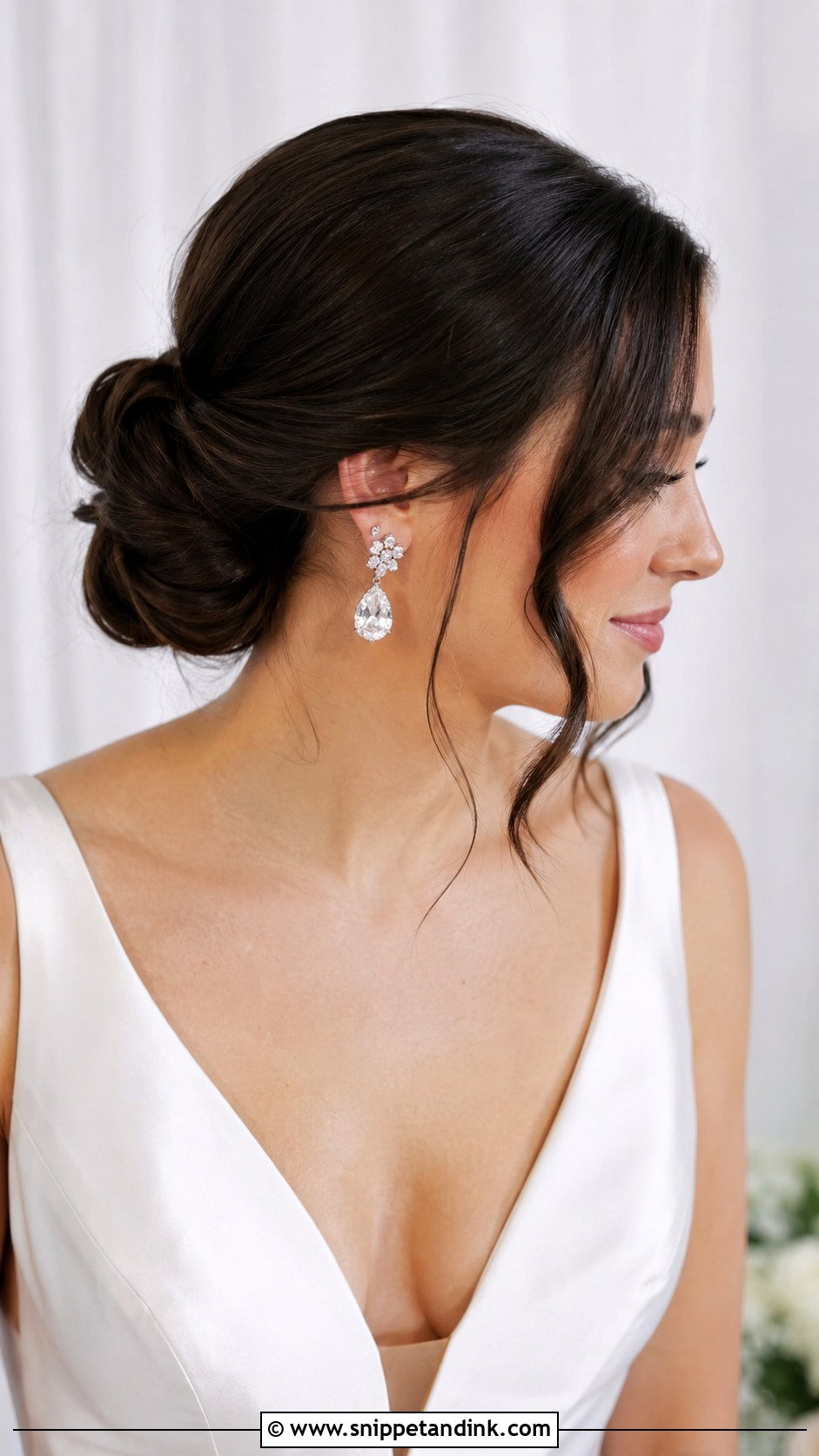 Brown Chignon Bridal Updo - Snippet and Ink - 20 Brown Bridal Hair Ideas