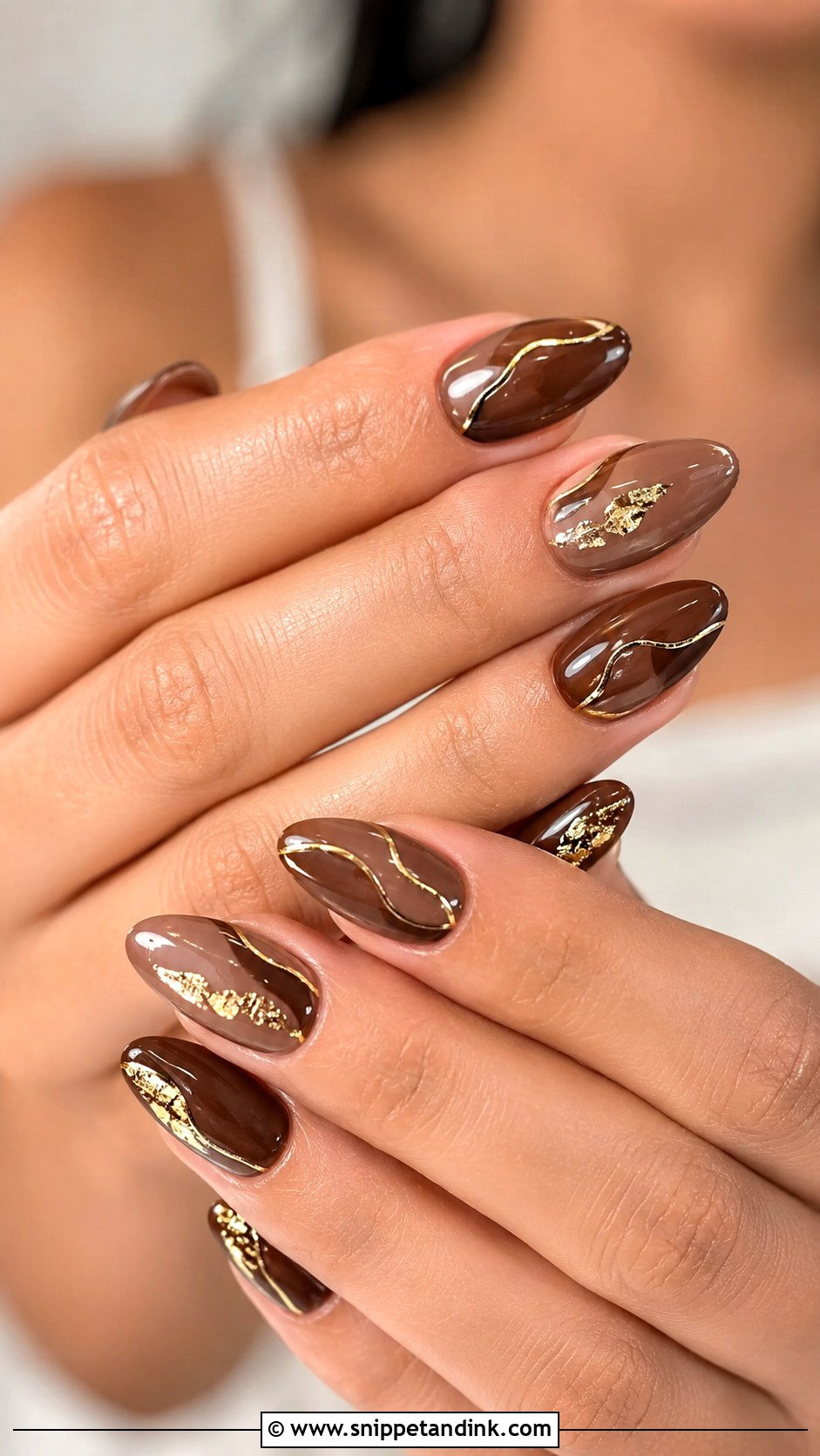 Brown Chrome Wedding Nails - Snippet and Ink - 20 Brown Wedding Nails