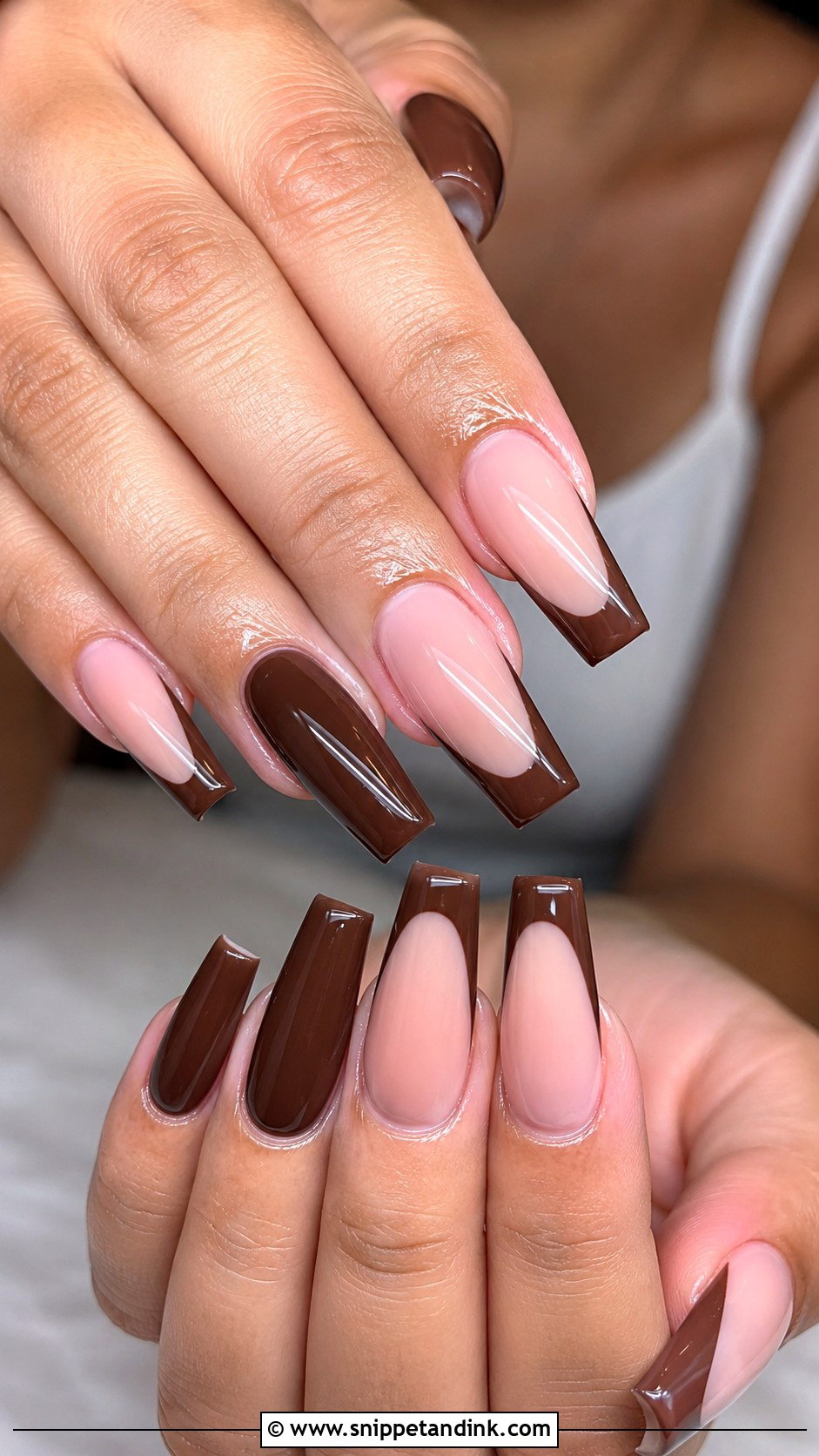 Brown Coffin Wedding Nails - Snippet and Ink - 20 Brown Wedding Nails