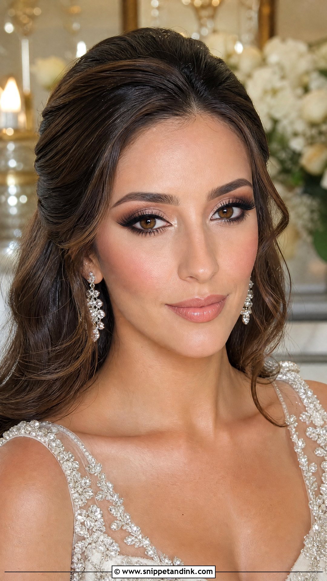 Brown Cut Crease Bridal Makeup For Brown Eyes - Snippet and Ink - 20 Bridal Glam Makeup for Brown Eyes