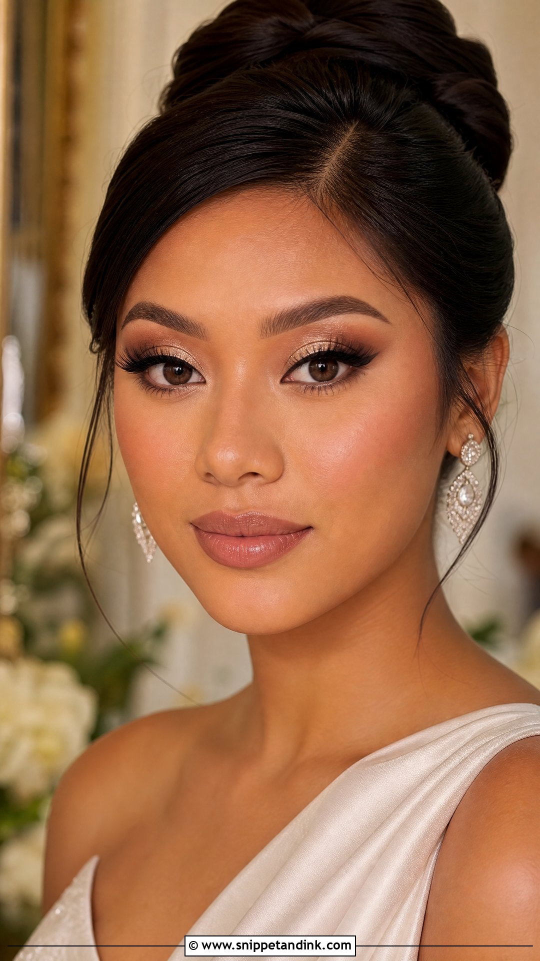 Brown Cut Crease Bridal Makeup - Snippet and Ink - 20 Brown Bridal Makeup Ideas