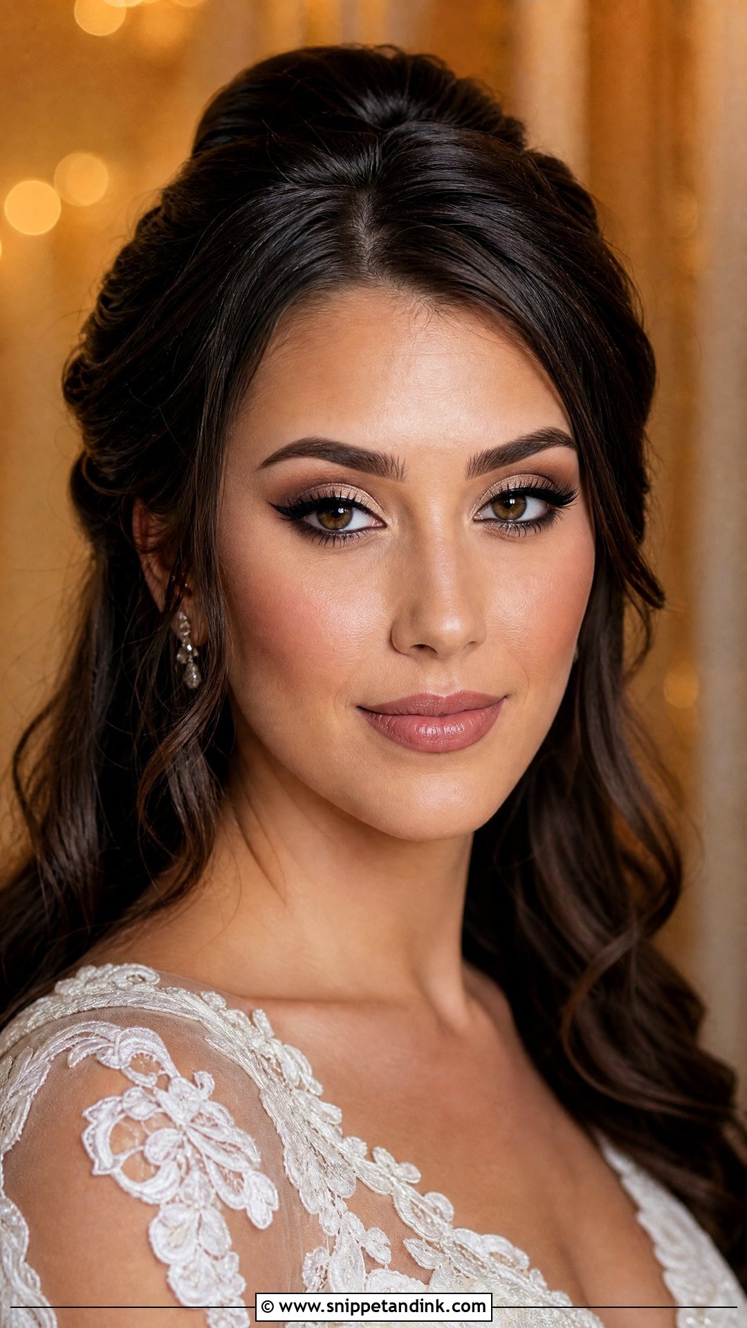 Brown Cut Crease Wedding Makeup - Snippet and Ink - 20 Brown Wedding Makeup Ideas