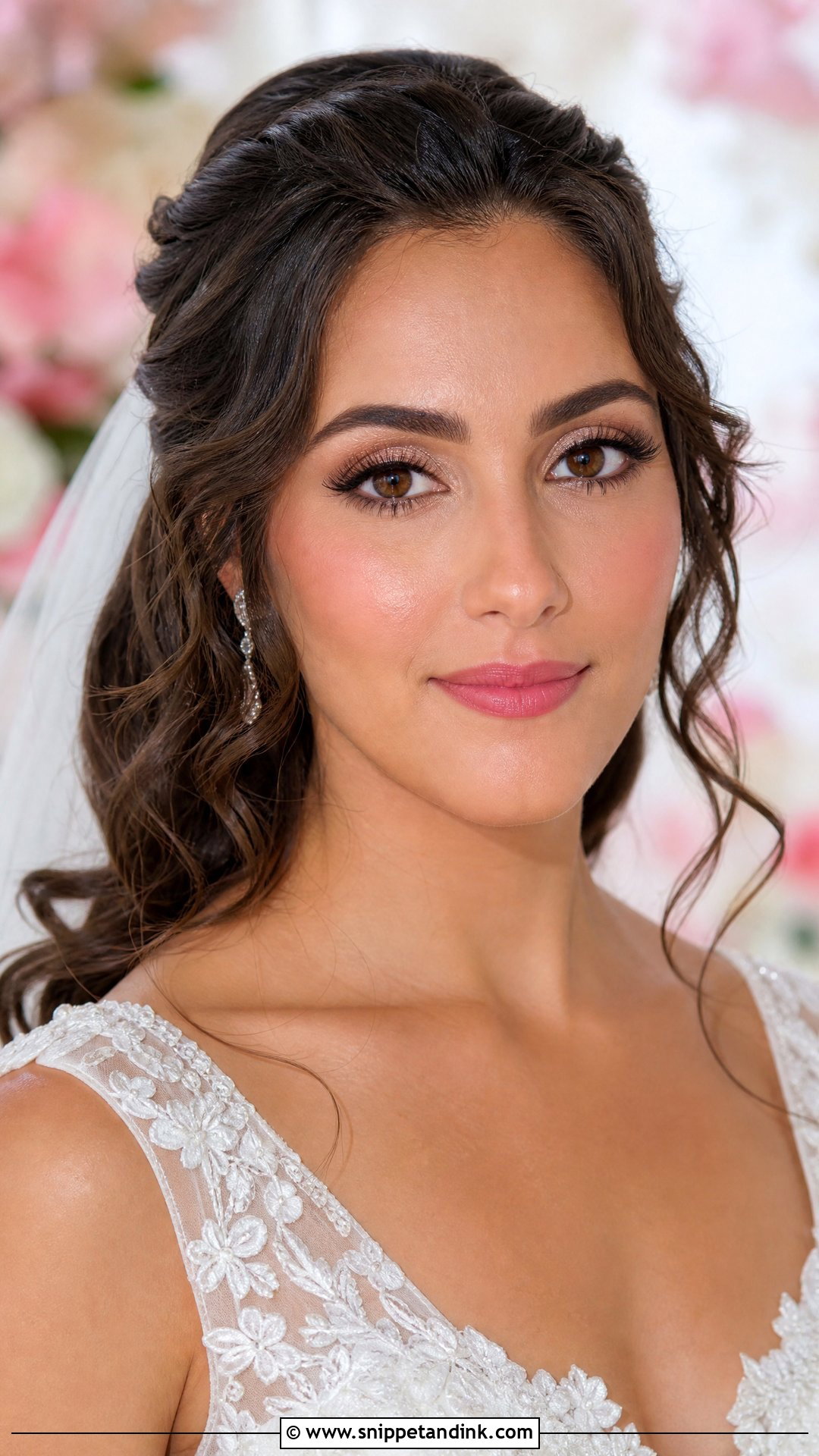 Brown Eyed Bride Makeup With Pink Lip - Snippet and Ink - 20 Bridal Wedding Make Up for Brown Eyes