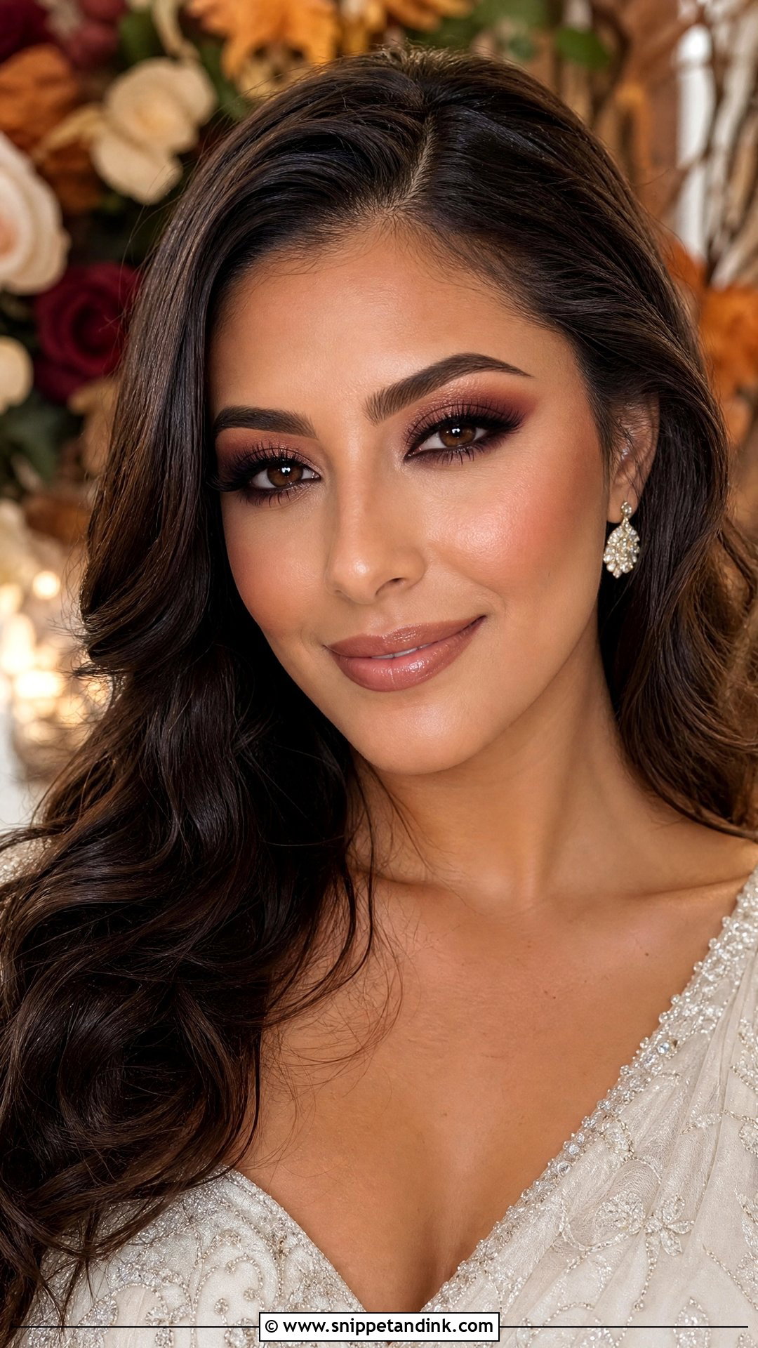 Brown Eyes Fall Bridal Makeup - Snippet and Ink - 25 Fall Wedding Makeup for Bride Ideas
