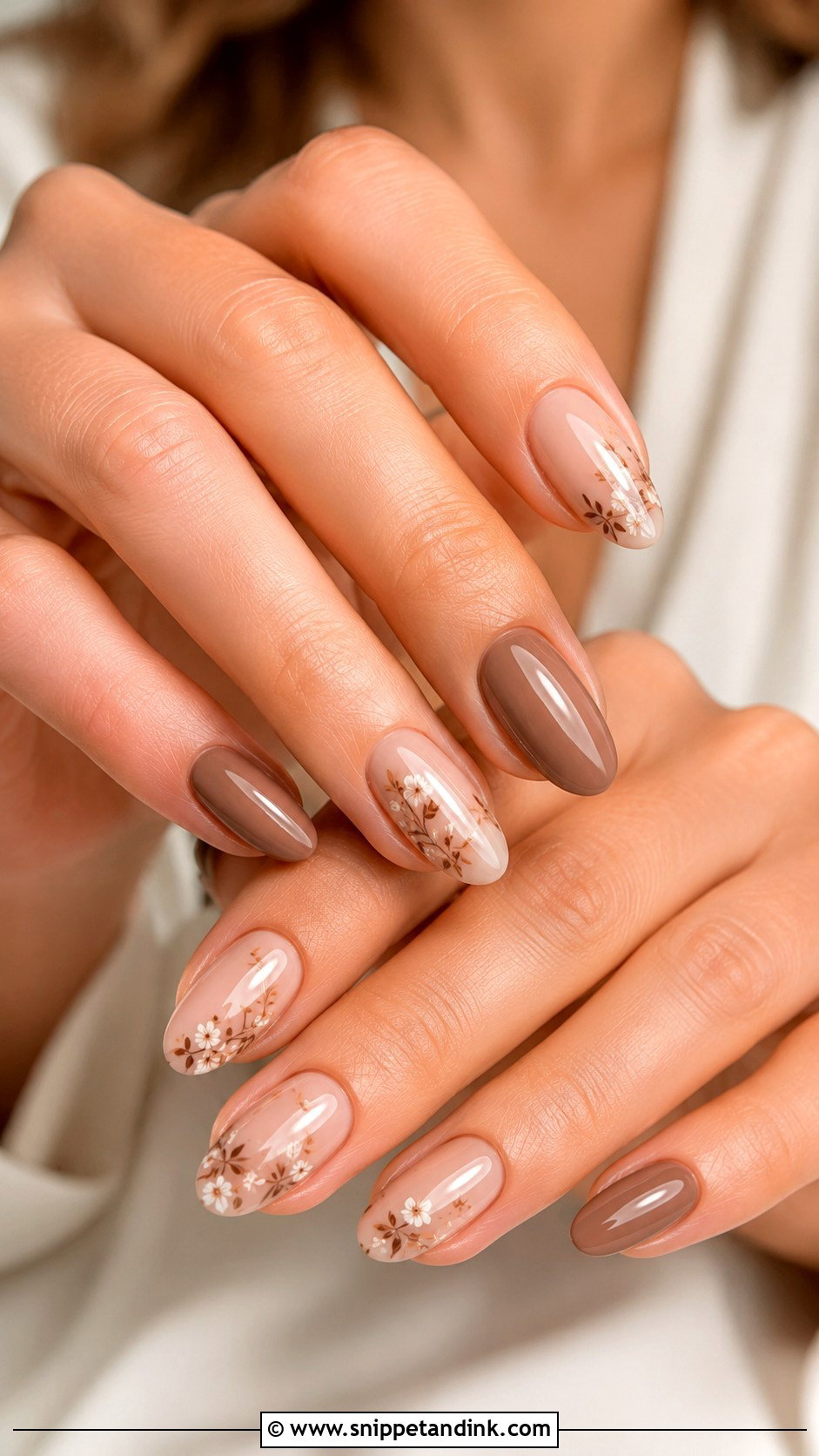 Brown Floral Wedding Nails - Snippet and Ink - 20 Brown Wedding Nails