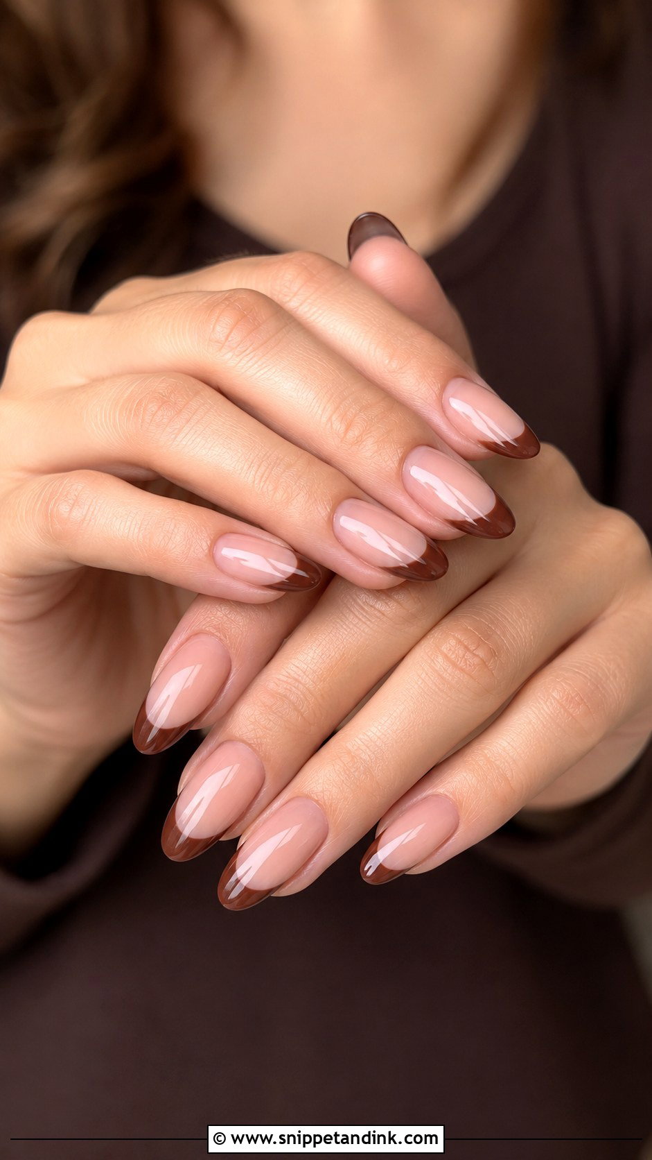 Brown French Tip Fall Wedding Nails - Snippet and Ink - 30 Fall Wedding Nails