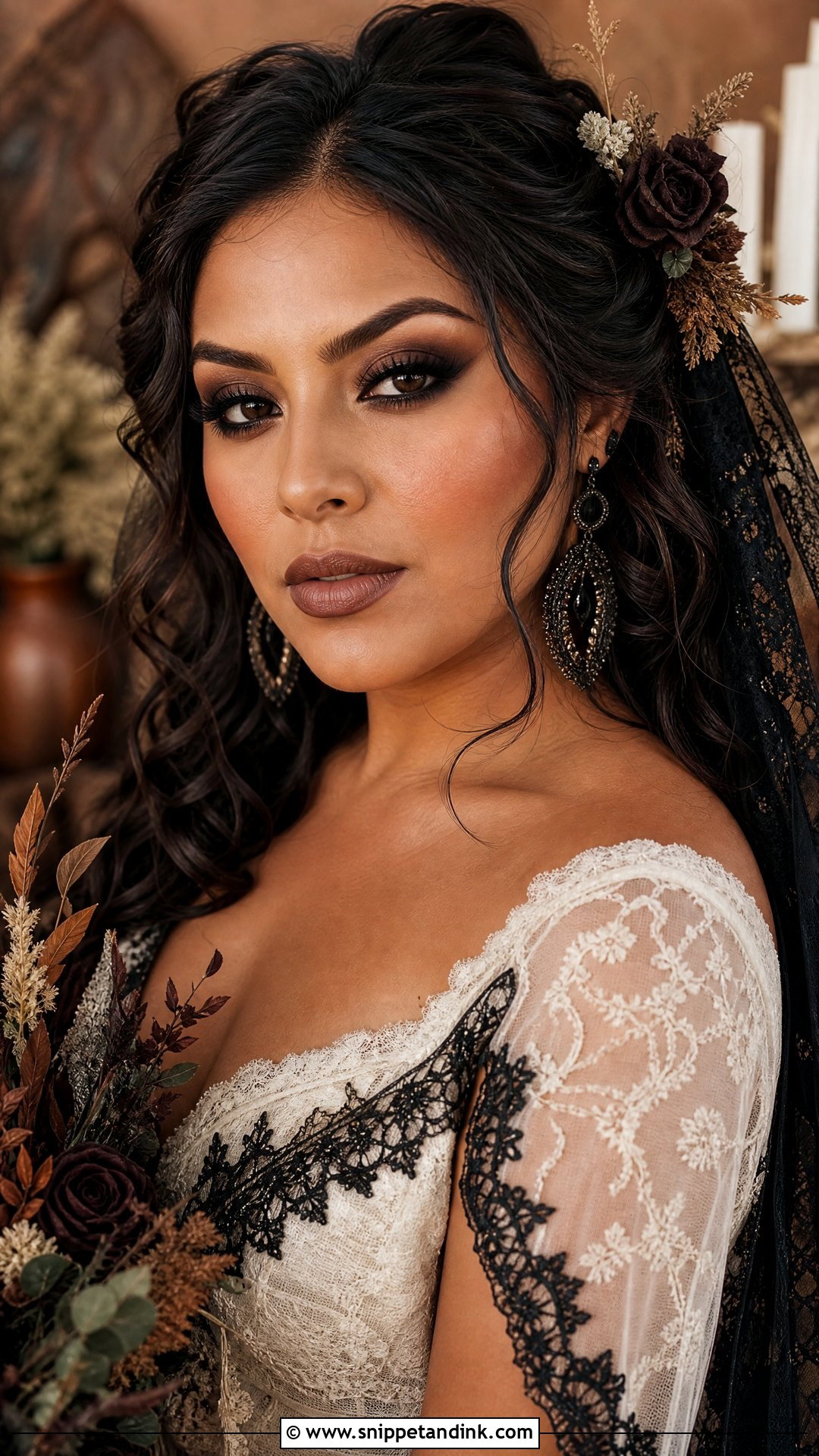 Brown Goth Bridal Makeup - Snippet and Ink - 20 Goth Bridal Makeup Ideas
